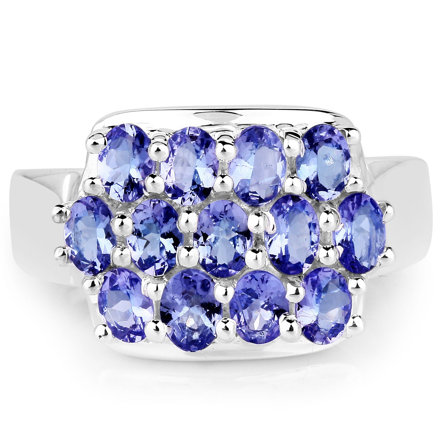 2.21 Carat Genuine Tanzanite .925 Sterling Silver Ring on sale at MyriadMart