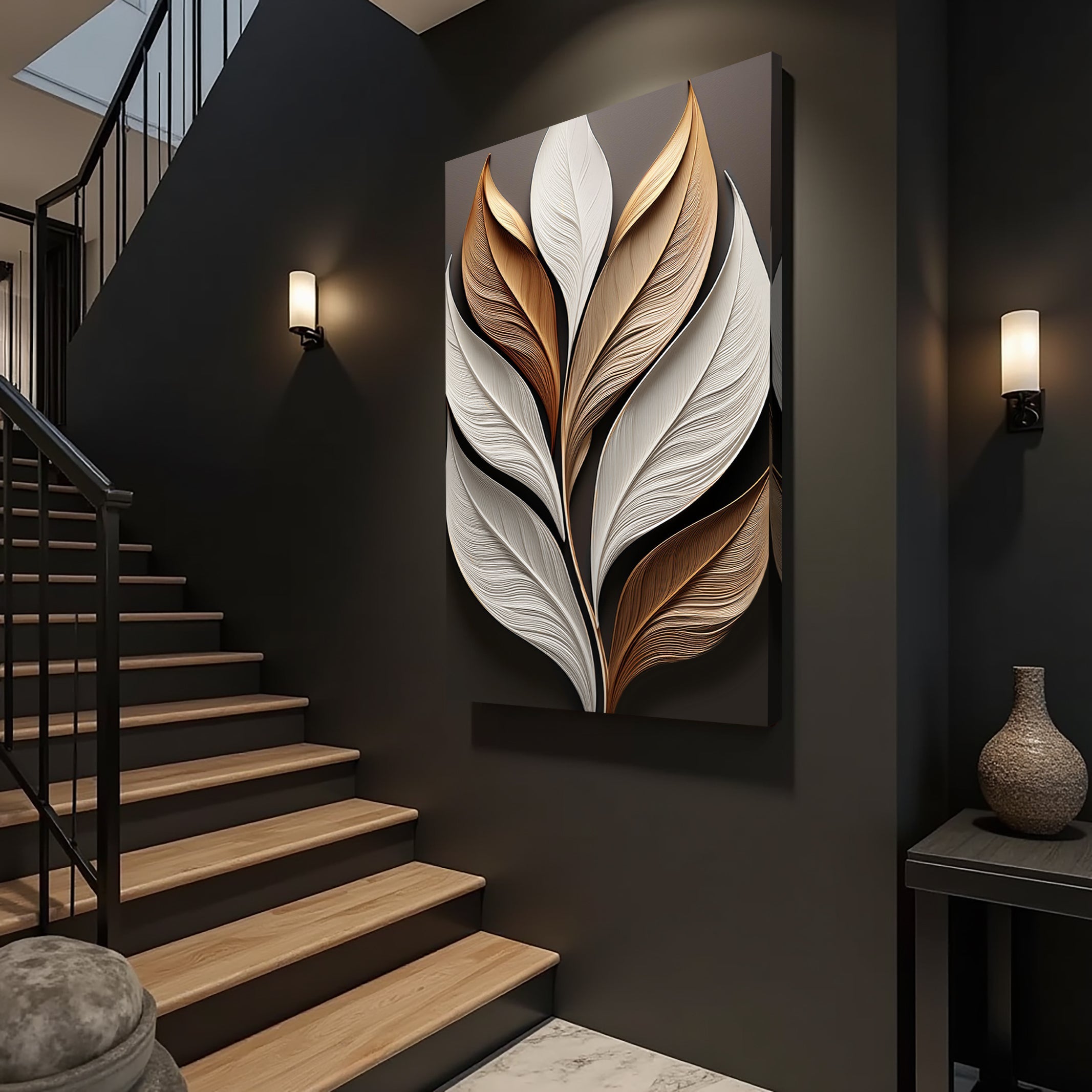 Elegant 3D Leaf Wall Art on sale at MyriadMart