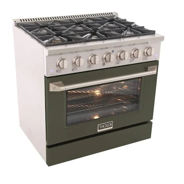 Kucht 36" Propane Range, in Stainless Steel, Grey Door, KNG361/LP-GR on sale at MyriadMart