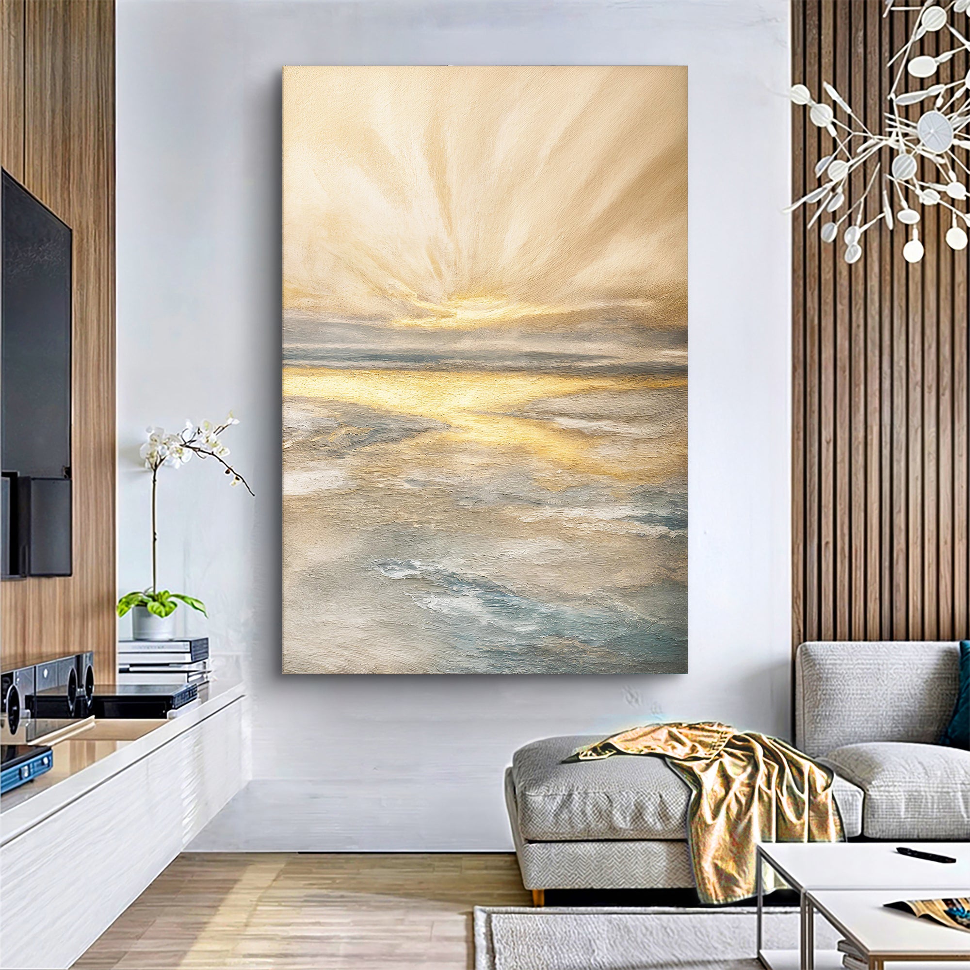 Abstract Sunrise By The Lakeside Wall Art on sale at MyriadMart