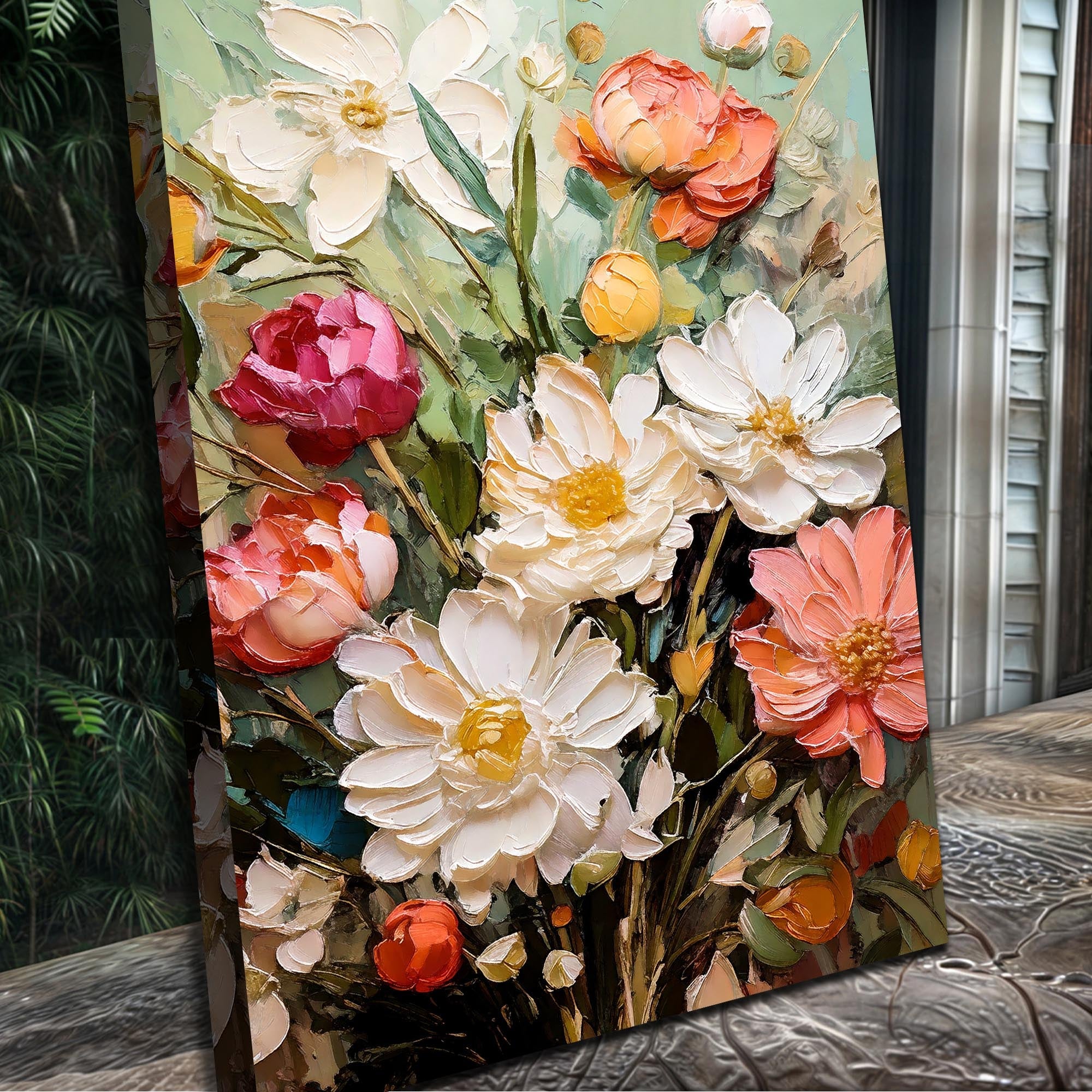 Serene Blossoms Impasto Wall Art on sale at MyriadMart