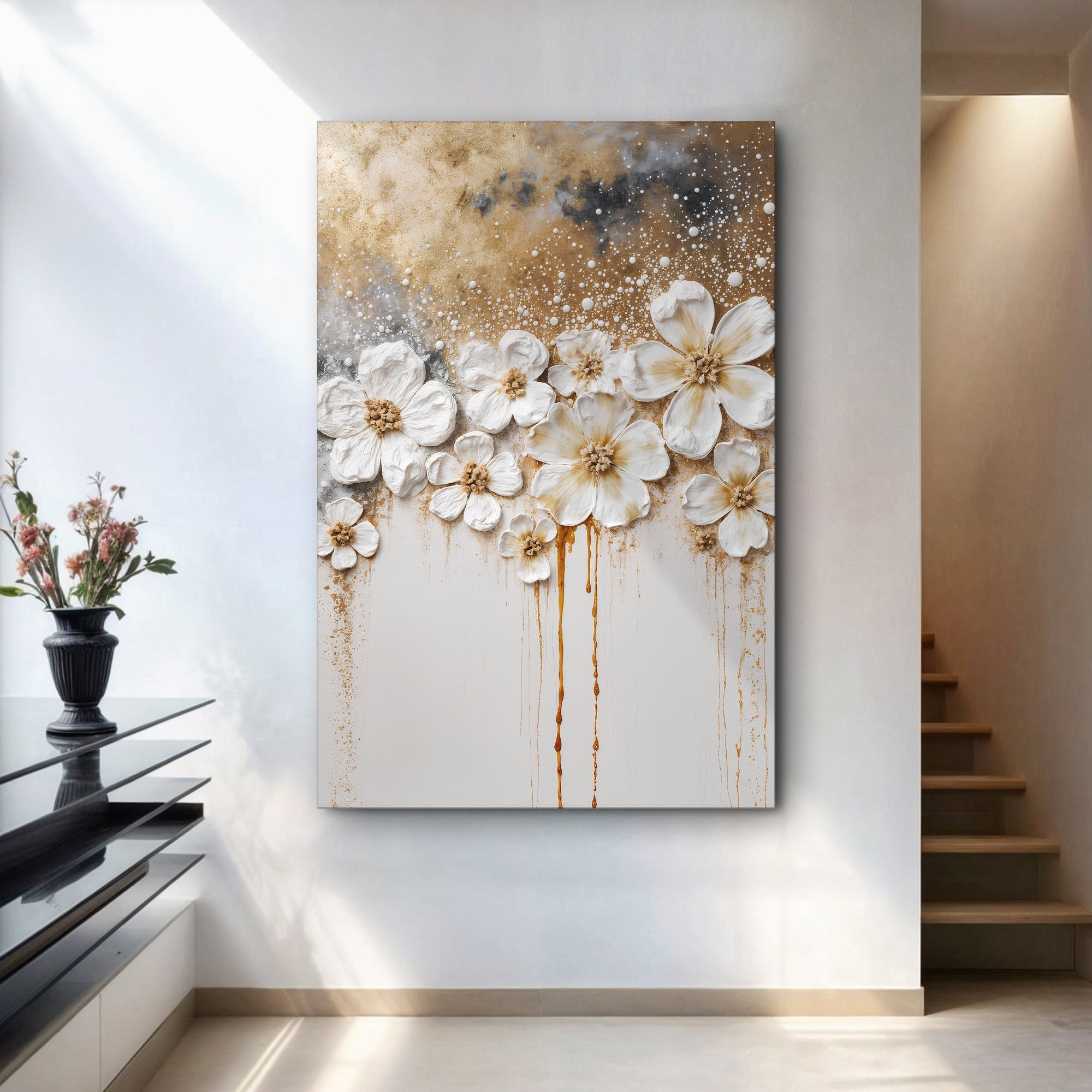 Gold Floral Wall Art on sale at MyriadMart