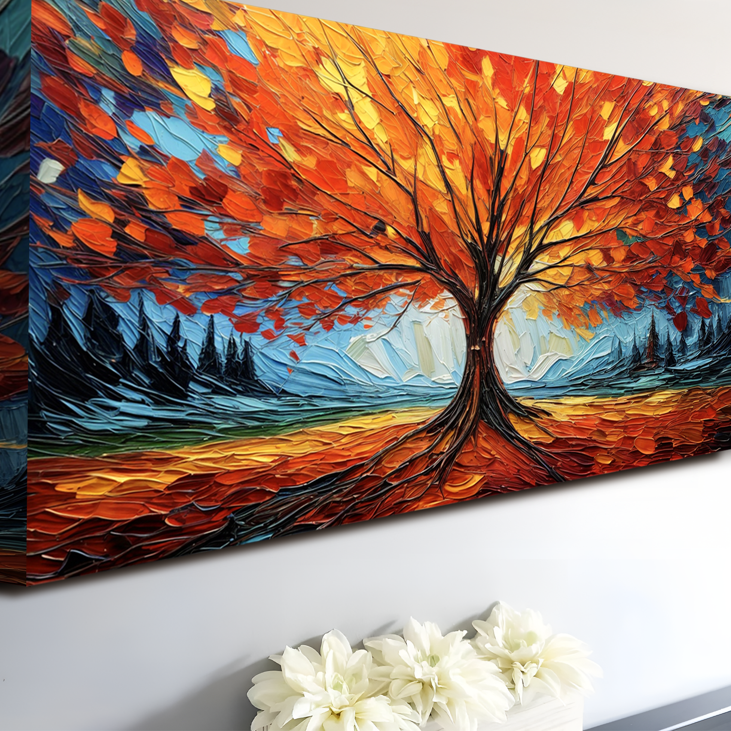 Autumn Fire Impasto Wall Art on sale at MyriadMart