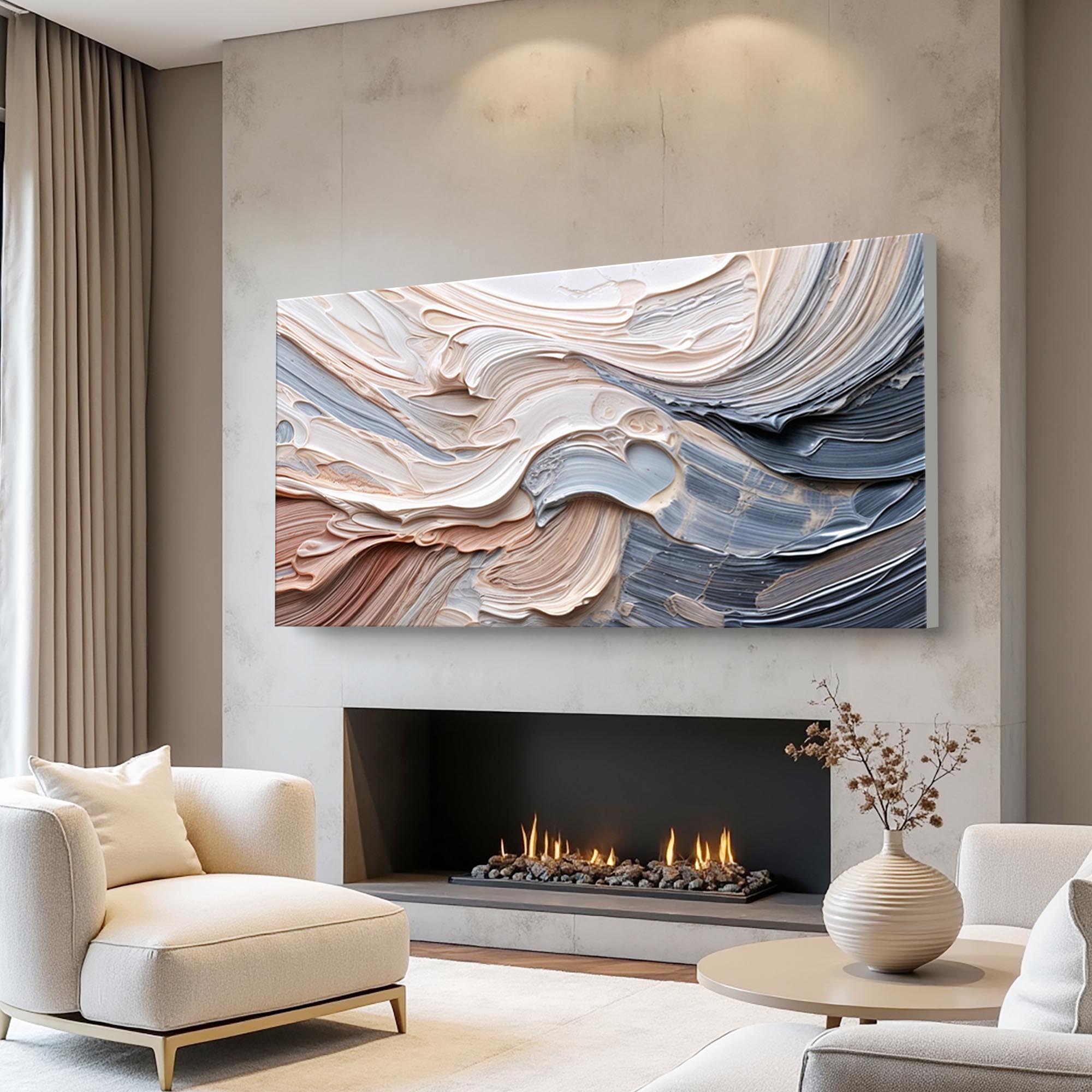 Rough Minimalist Impasto Wall Art on sale at MyriadMart