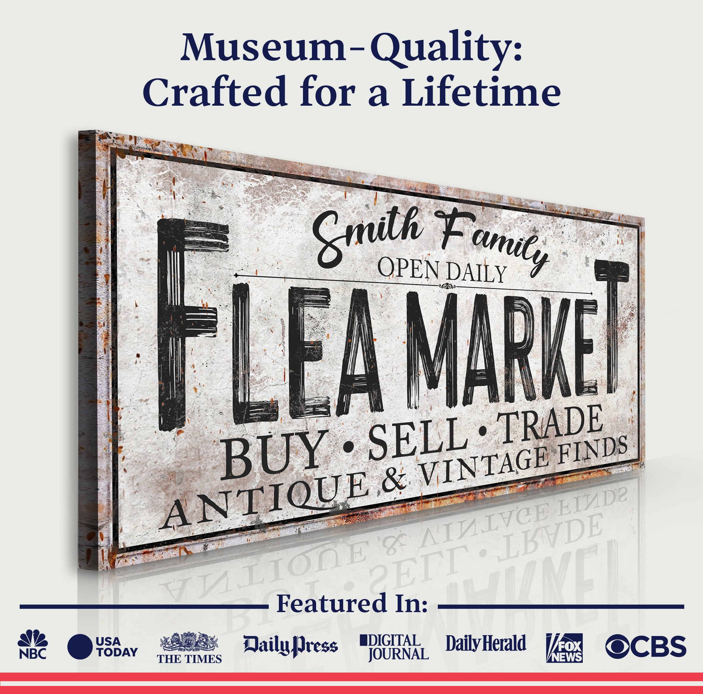 Family Flea Market Sign on sale at MyriadMart