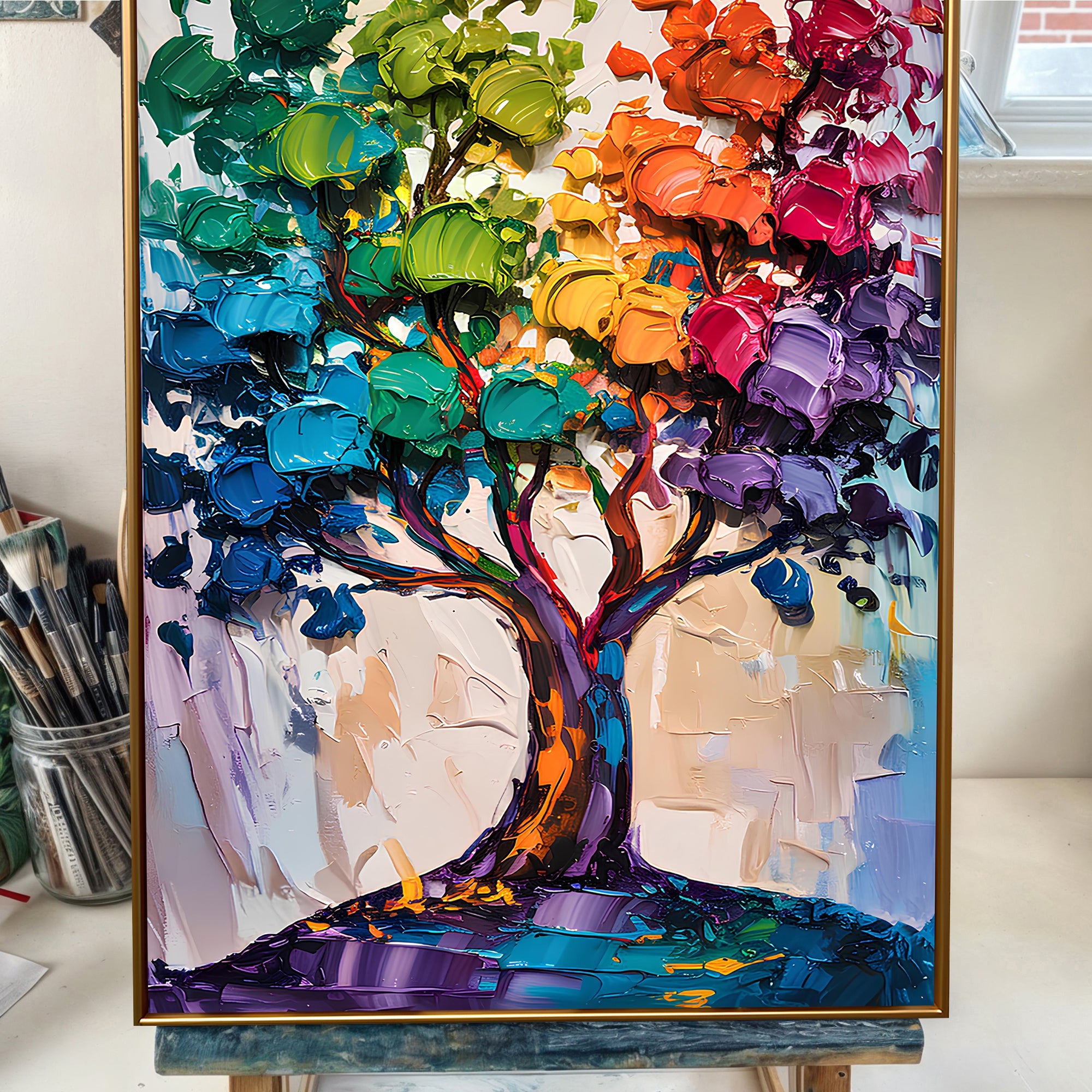 Rainbow Tree Abstract Wall Art on sale at MyriadMart