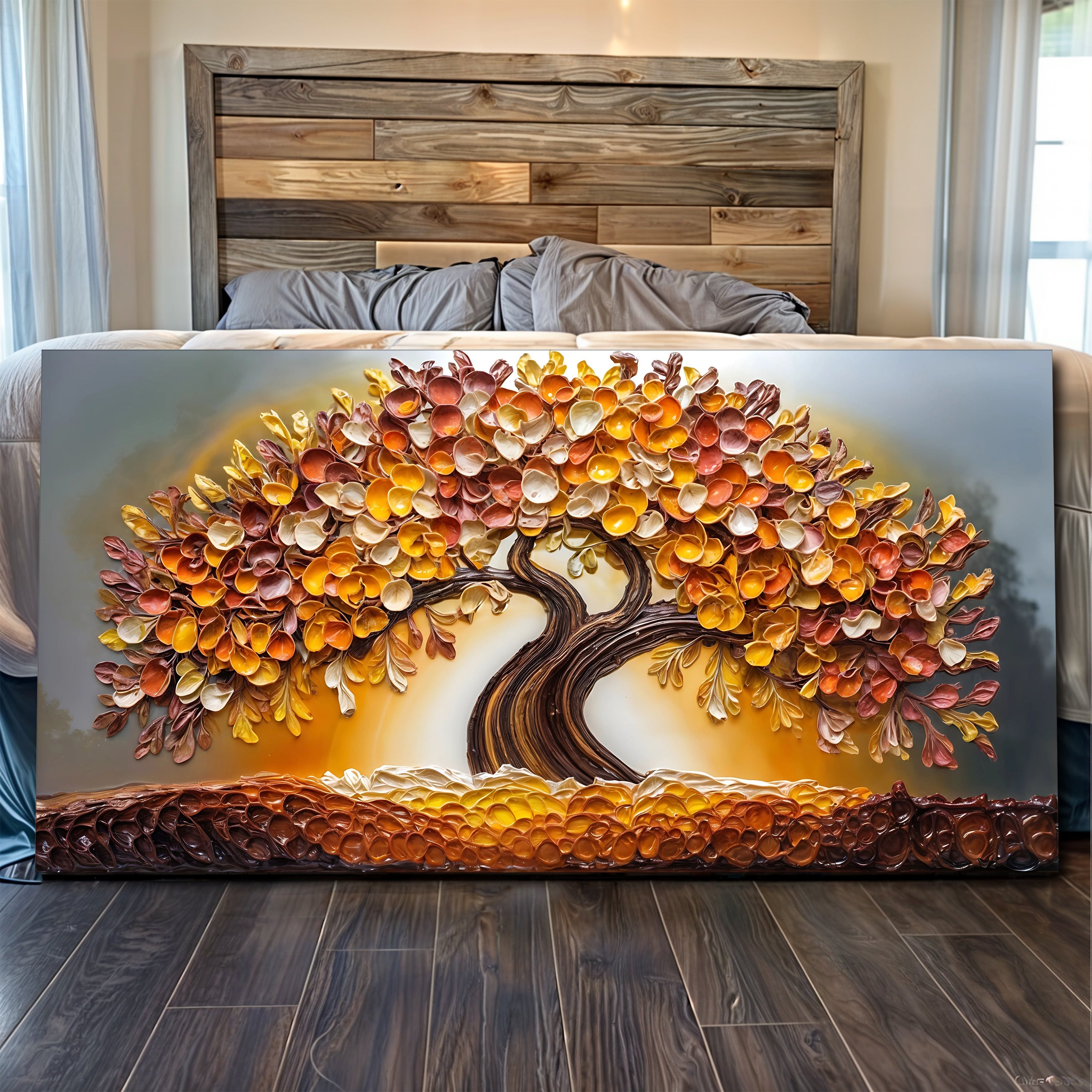 Golden Autumn Impasto Wall Art on sale at MyriadMart
