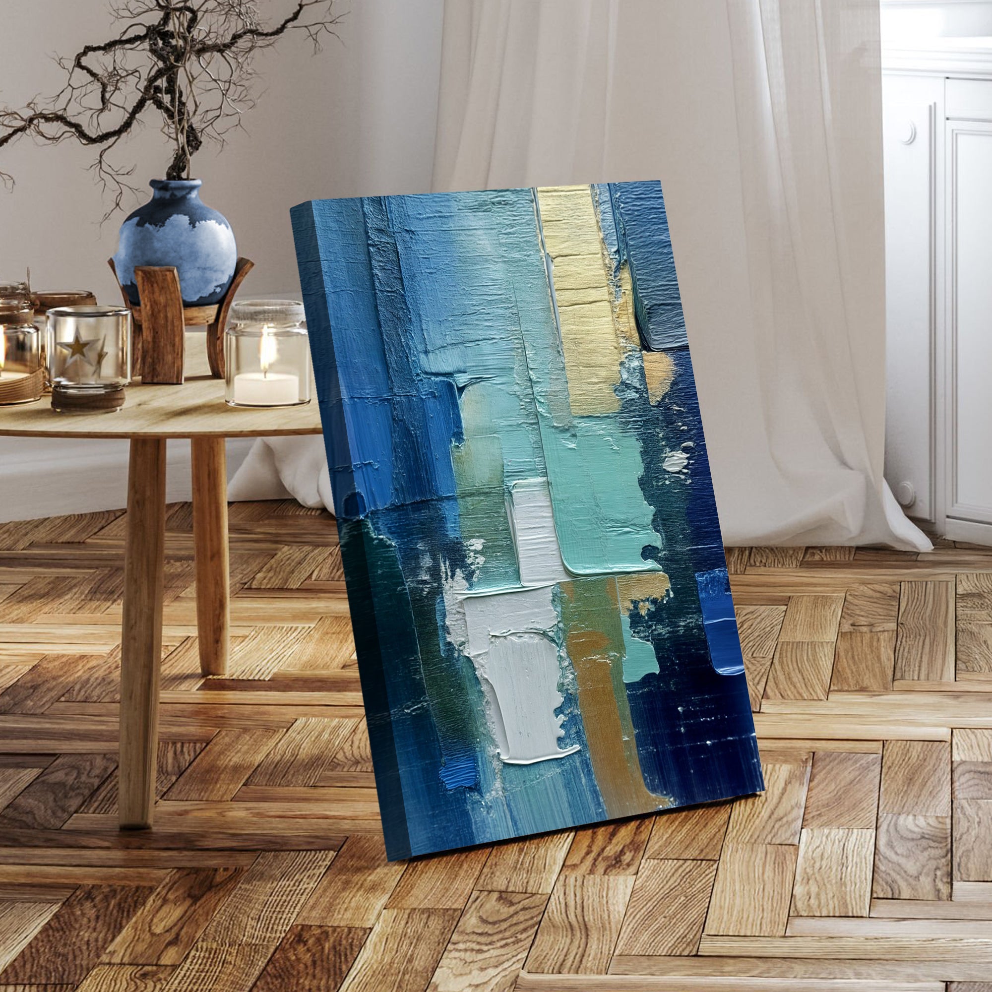 Abstract Blue Green Patterns Wall Art on sale at MyriadMart