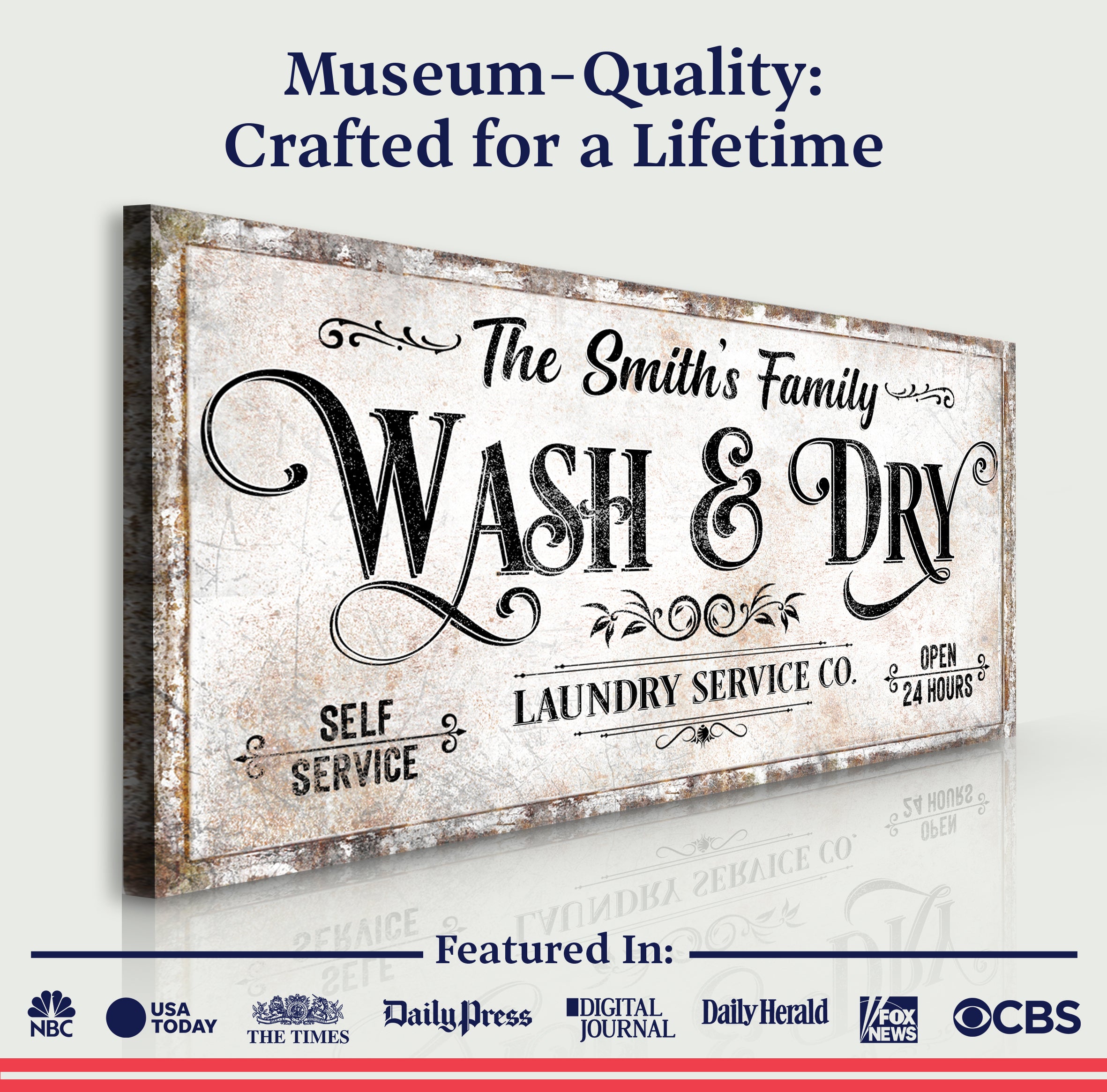 Personalized Laundry Service Sign II on sale at MyriadMart