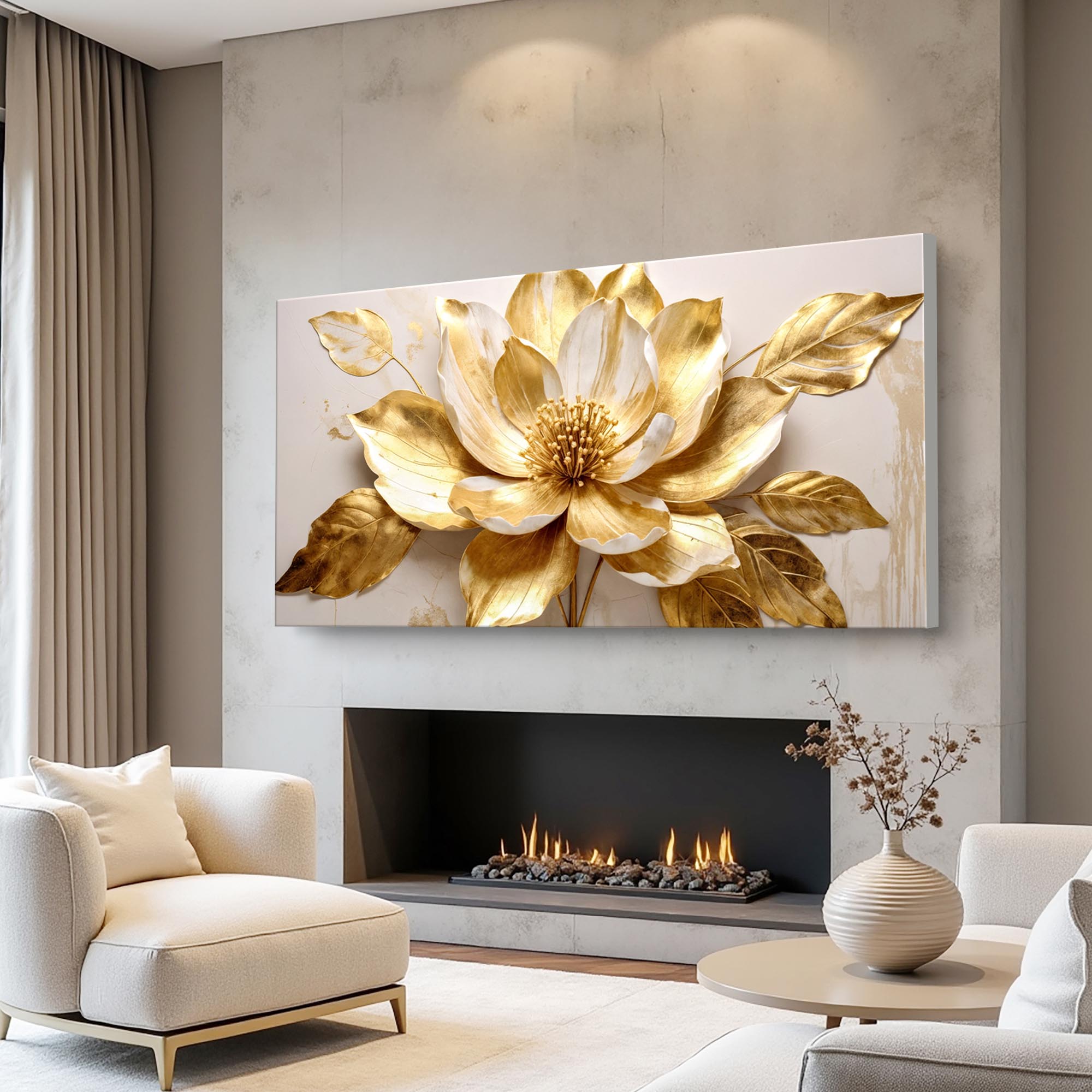 Golden Dandelion Minimalist Abstract Wall Art VIII on sale at MyriadMart