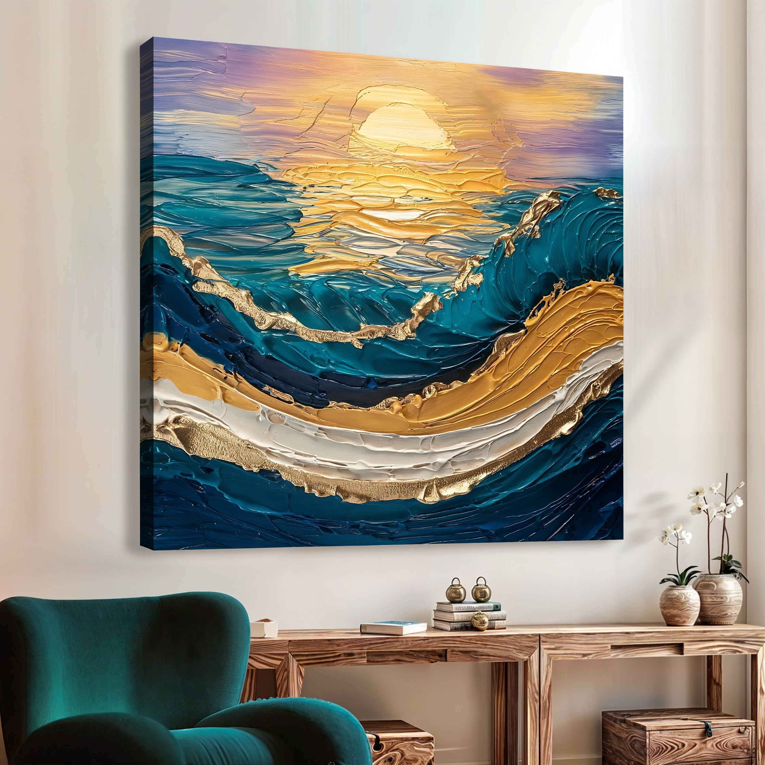Golden Hour Impasto Wall Art on sale at MyriadMart