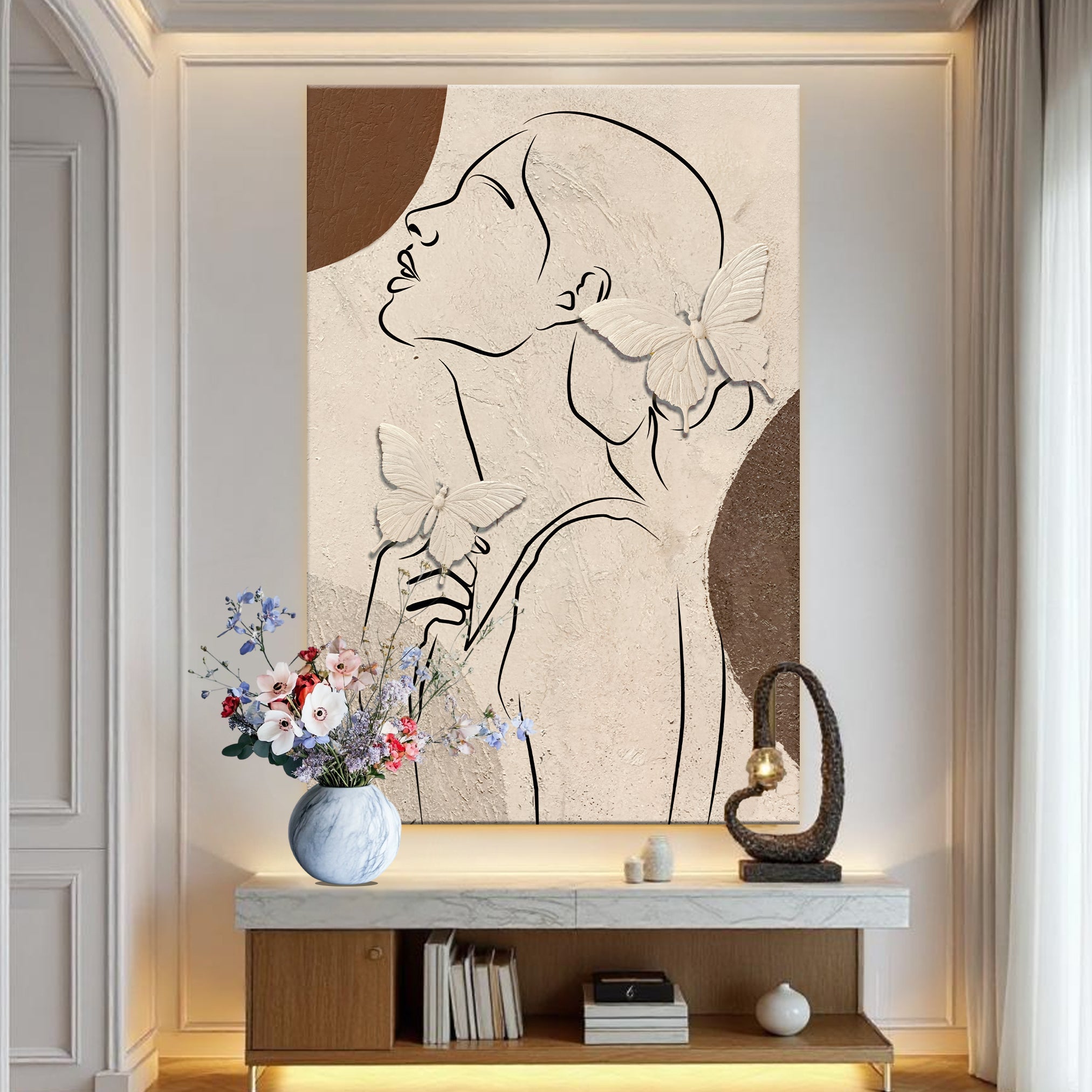 Minimalist Woman Line Art Canvas Wall Art on sale at MyriadMart