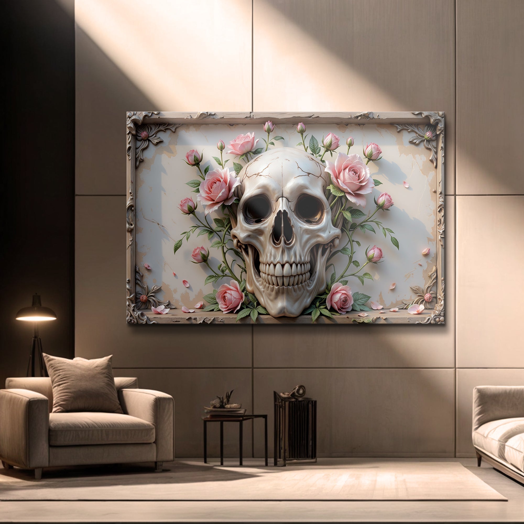 3D Rose And Skull Wall Art V on sale at MyriadMart