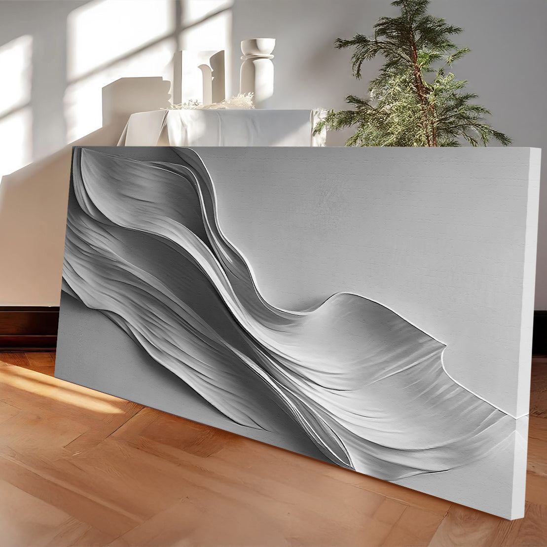 Stormy Gray Minimalist Wall Art on sale at MyriadMart
