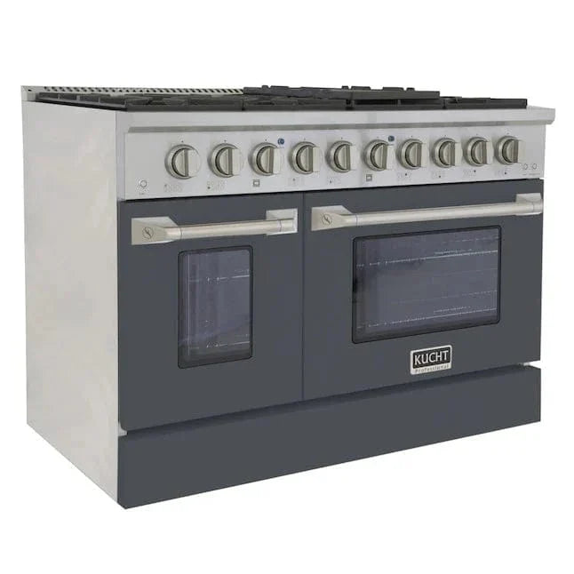 Kucht 48" Propane Range in Stainless Steel, Grey Doors, KNG481/LP-GR on sale at MyriadMart