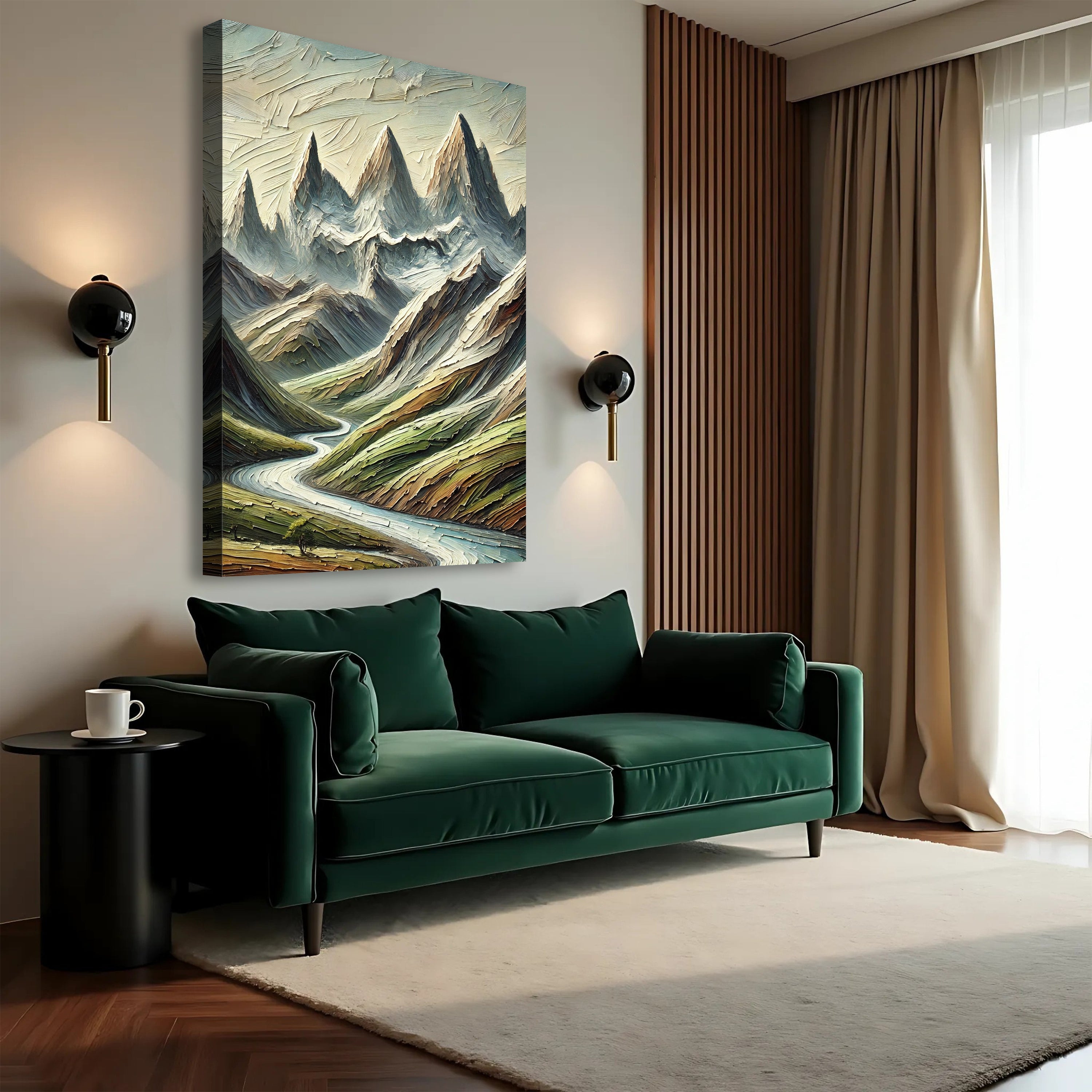 Abstract Mountain and River Landscape Wall Art II on sale at MyriadMart