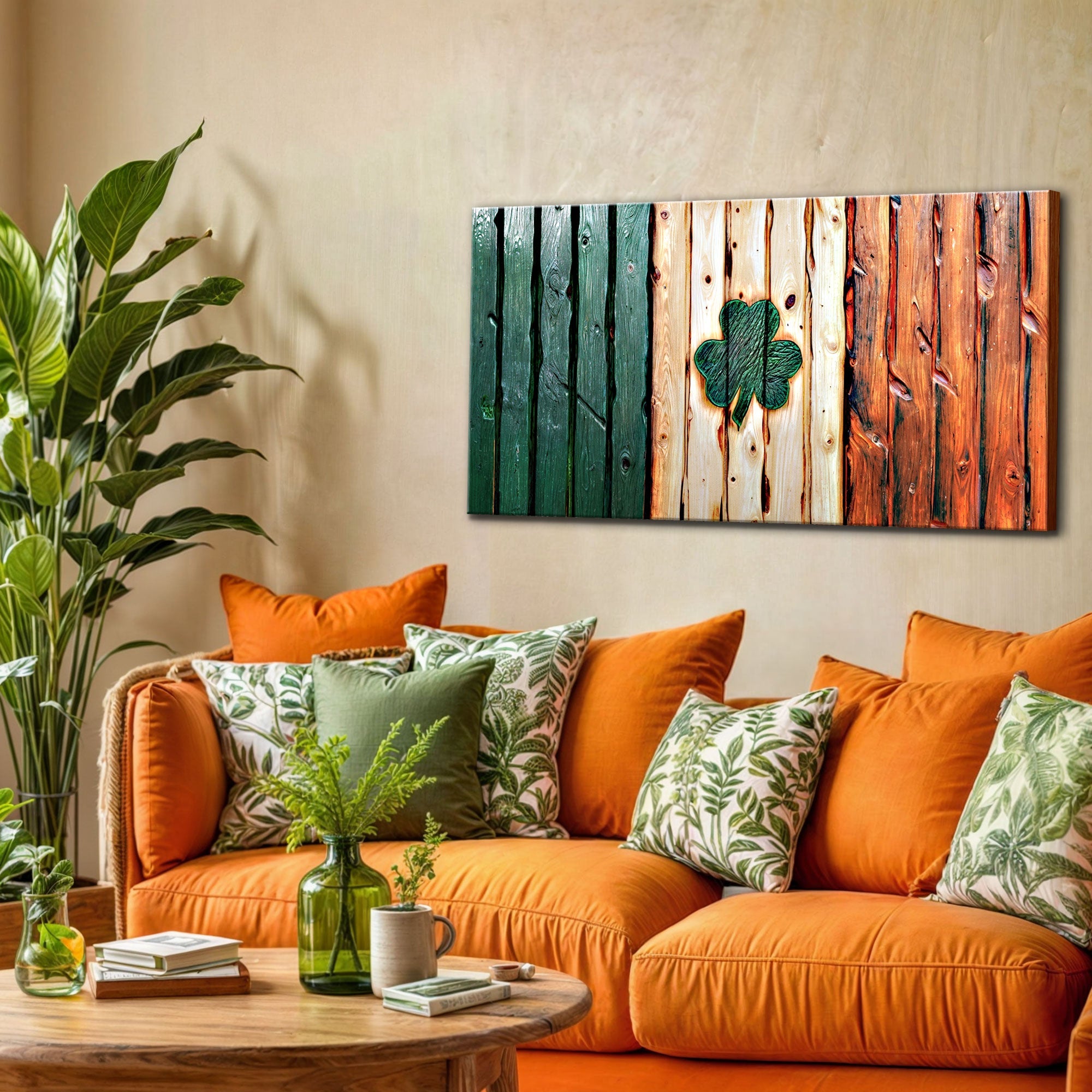 Irish Shamrock Glory Wooden Flag Wall Art on sale at MyriadMart