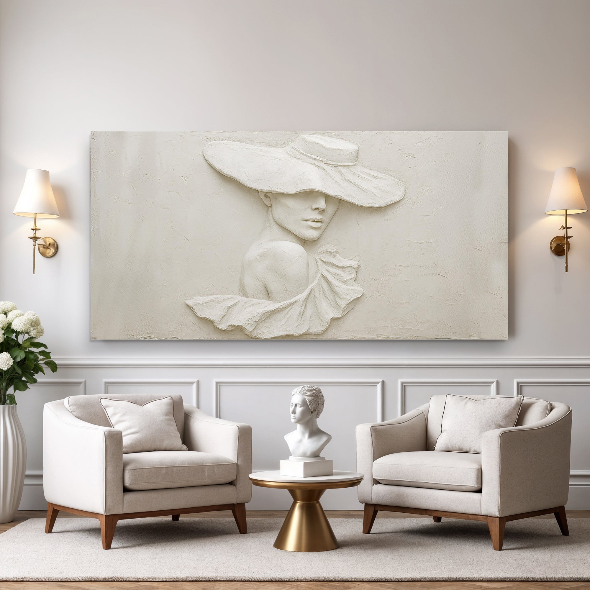 3D Minimalist Female Portrait Wall Art on sale at MyriadMart