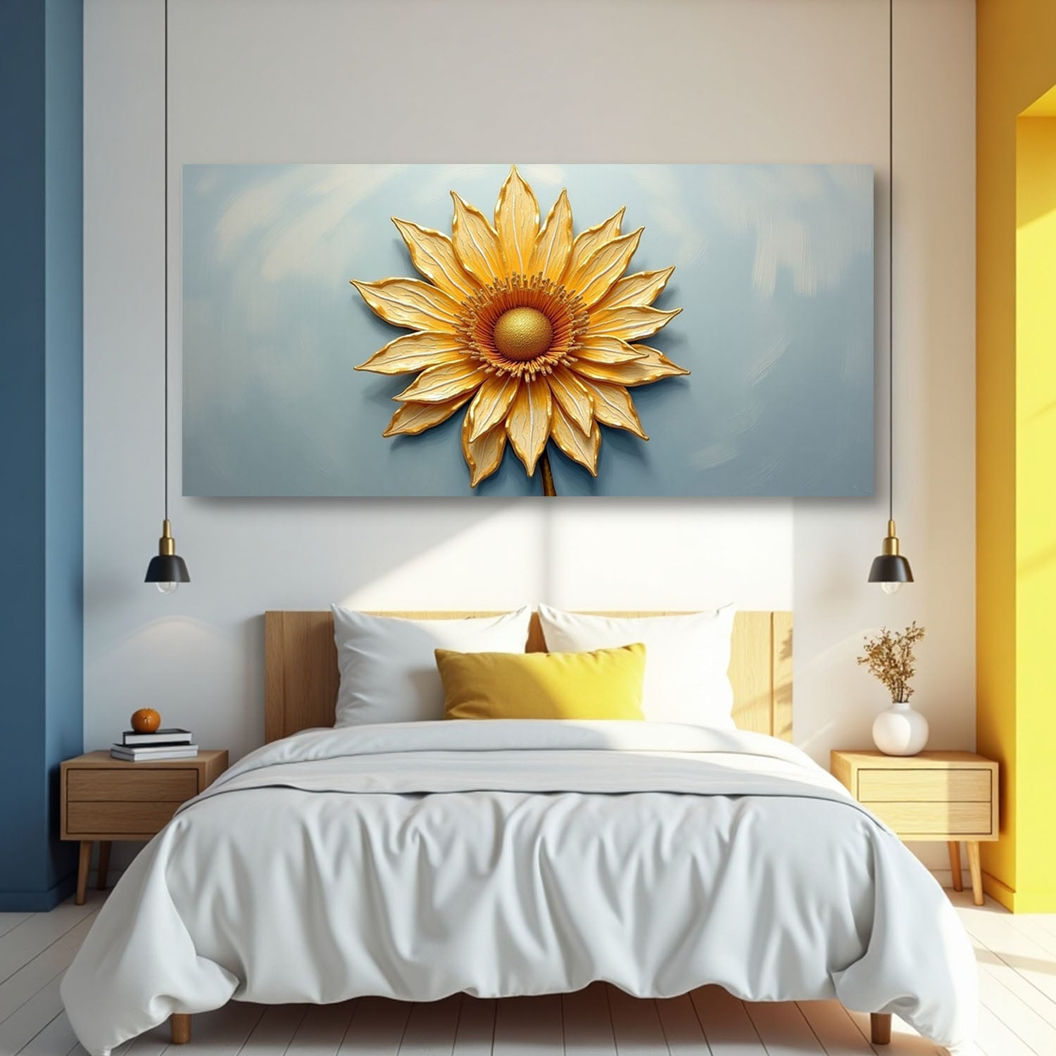 Golden Dandelion Minimalist Abstract Wall Art II on sale at MyriadMart