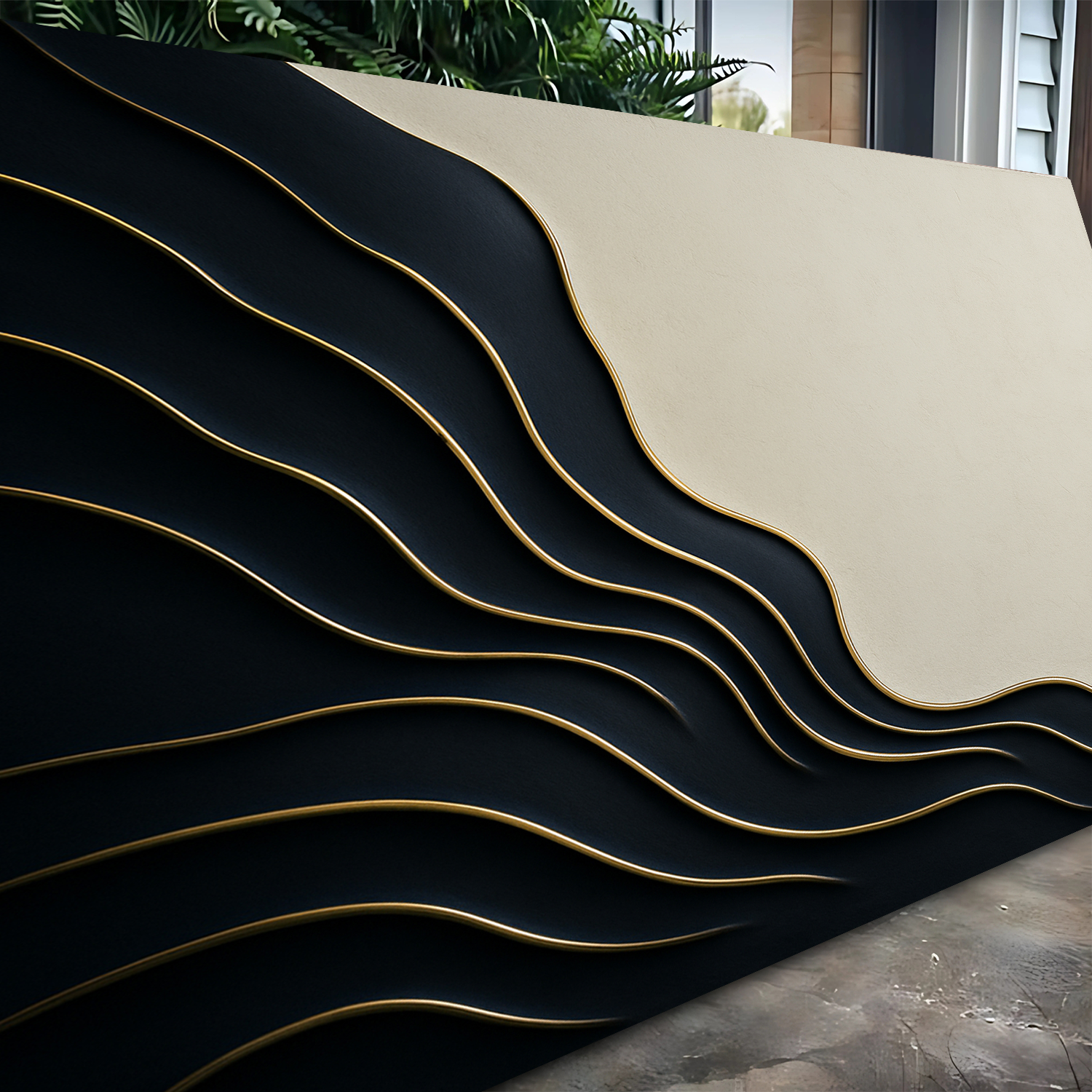 Black and Gold Minimalist Abstract Wall Art on sale at MyriadMart