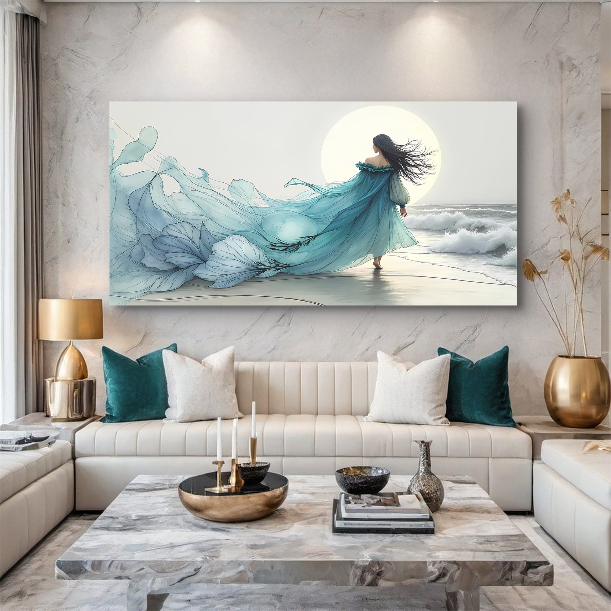 Swirling Winds by the Ocean Abstract Wall Art on sale at MyriadMart