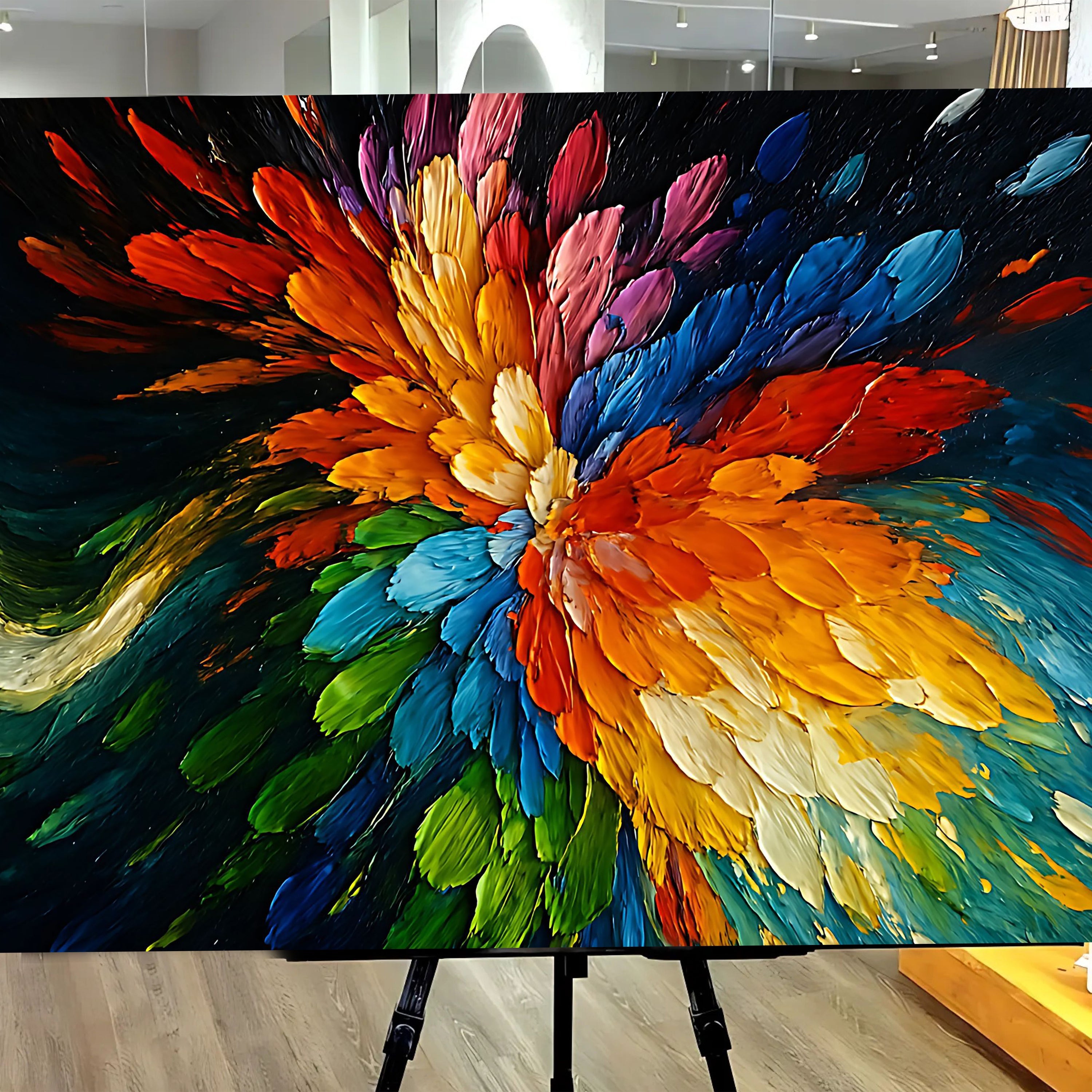 Cosmic Burst Impasto Wall Art on sale at MyriadMart