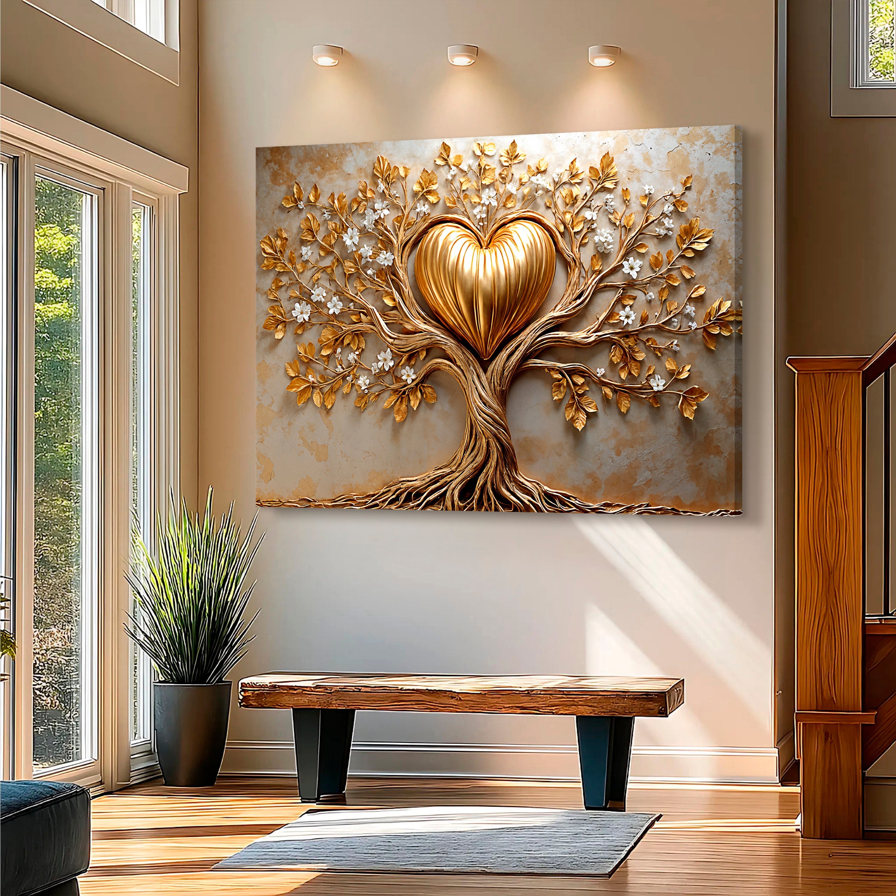 Golden Tree Heart Wall Art on sale at MyriadMart