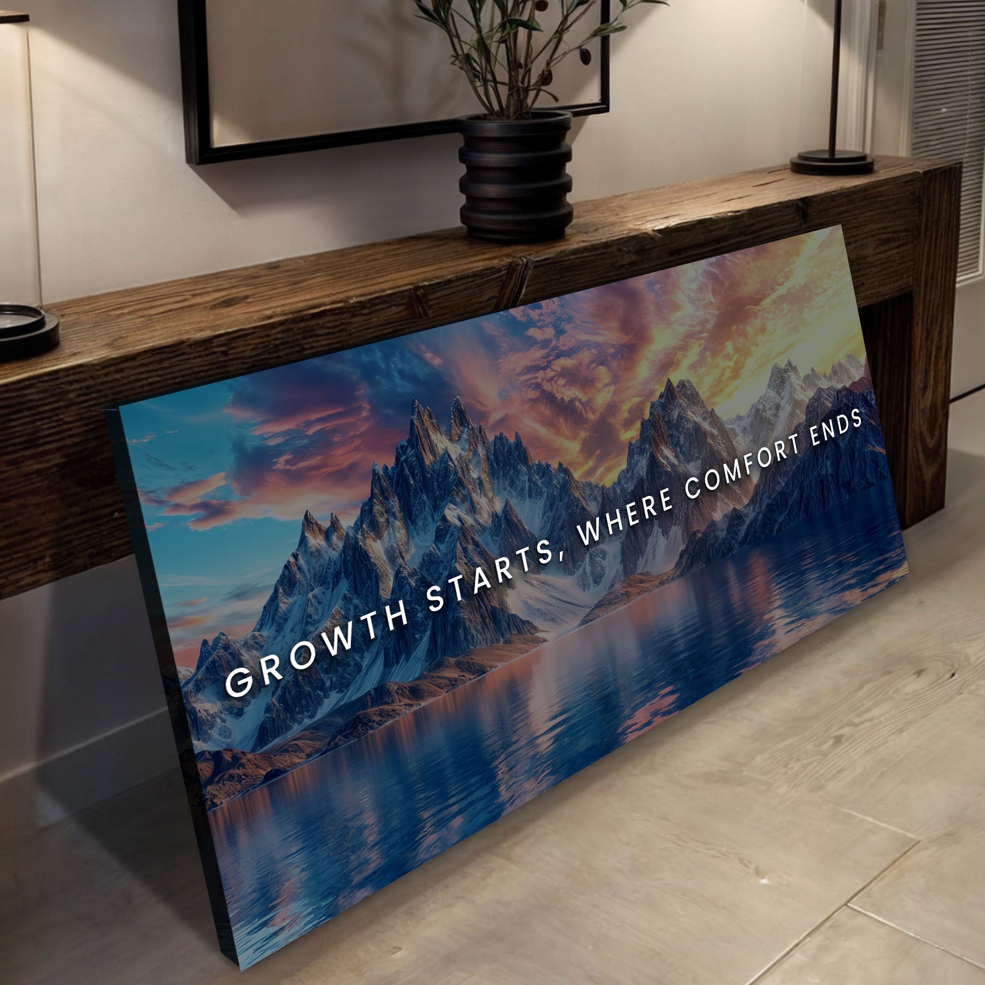 Growth Starts Where Comfort Ends Motivational Wall Sign on sale at MyriadMart