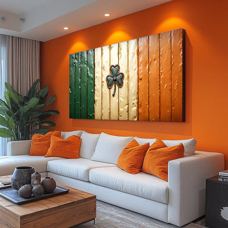 Irish Shamrock Glory Wooden Flag Wall Art II on sale at MyriadMart