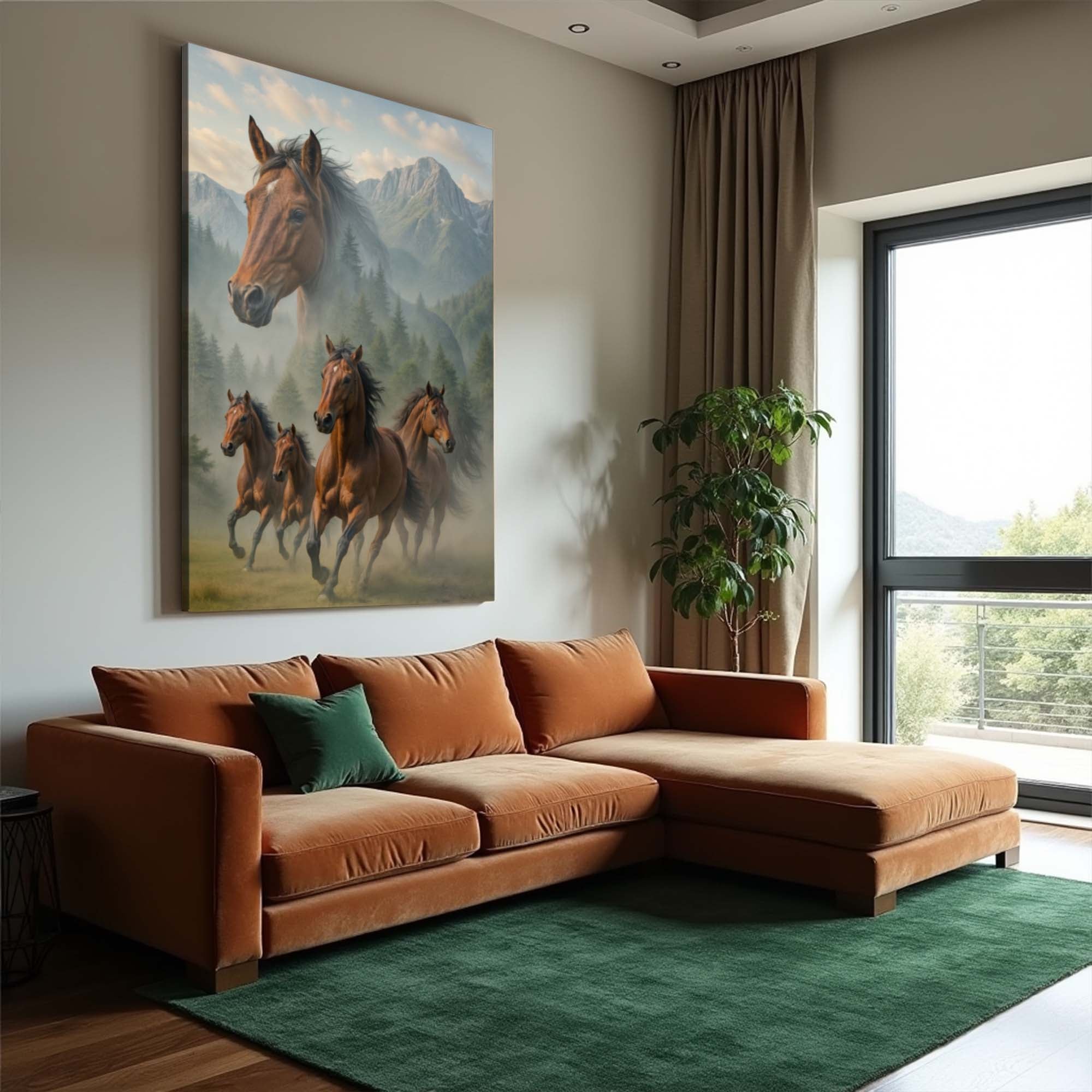 Galloping Horse Double Exposure Wall Art on sale at MyriadMart