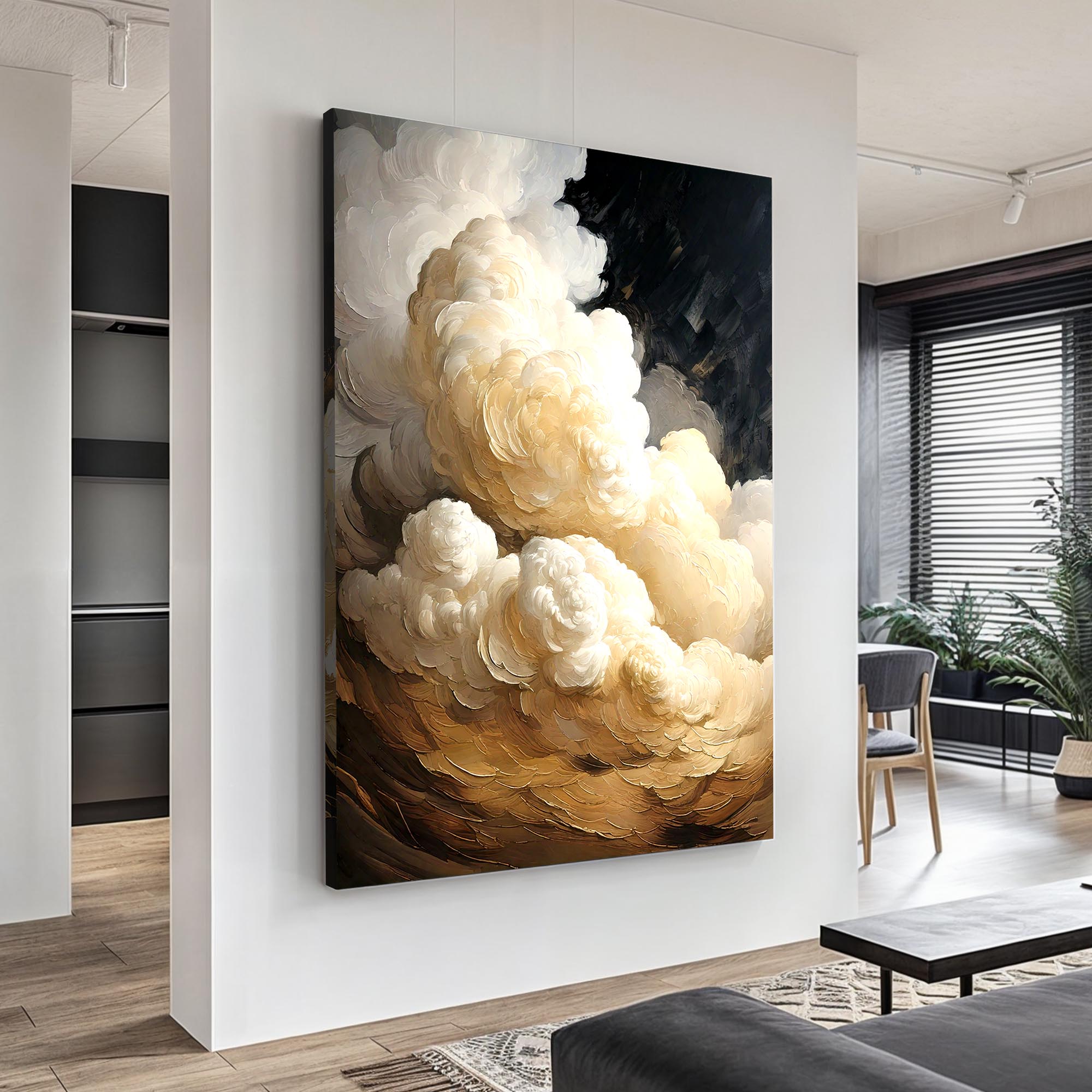 Beige Cloud Abstract Wall Art on sale at MyriadMart