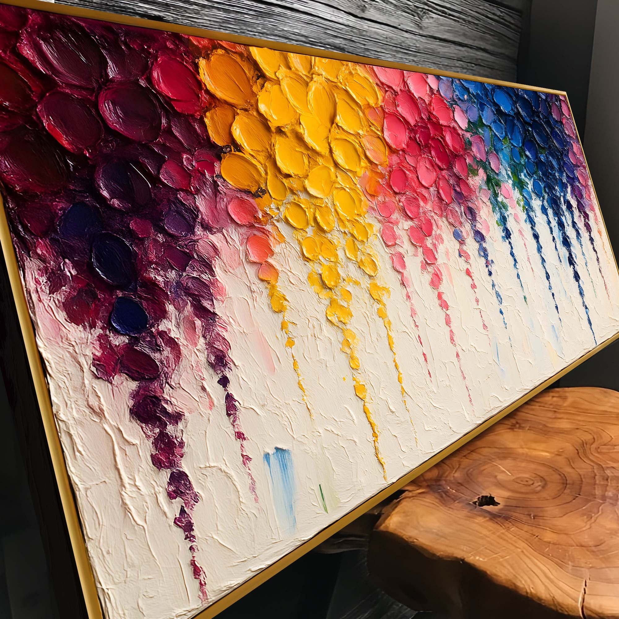 Rainbow Cascade Impasto Wall Art on sale at MyriadMart