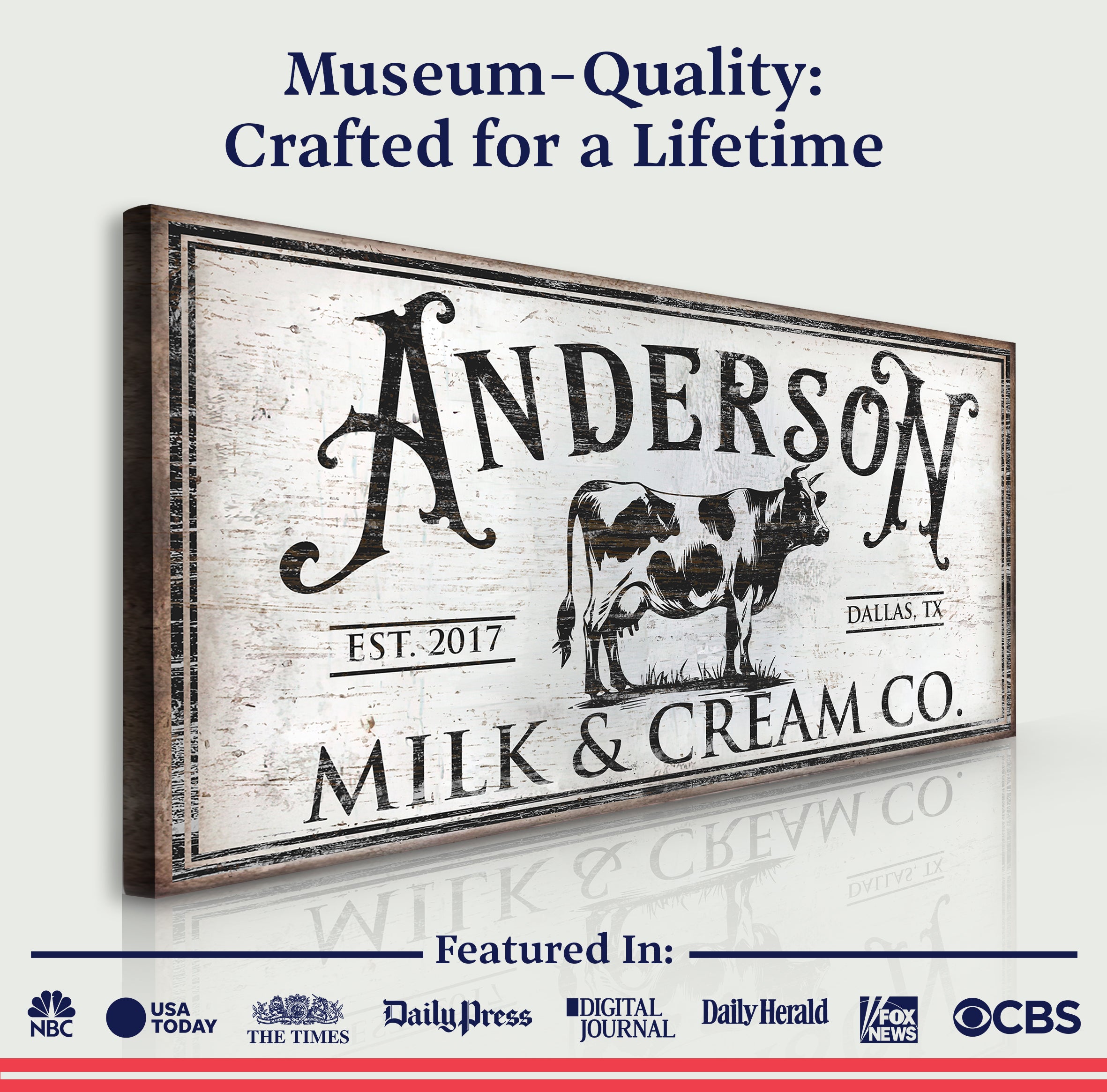 Personalized Milk & Cream Co Sign on sale at MyriadMart