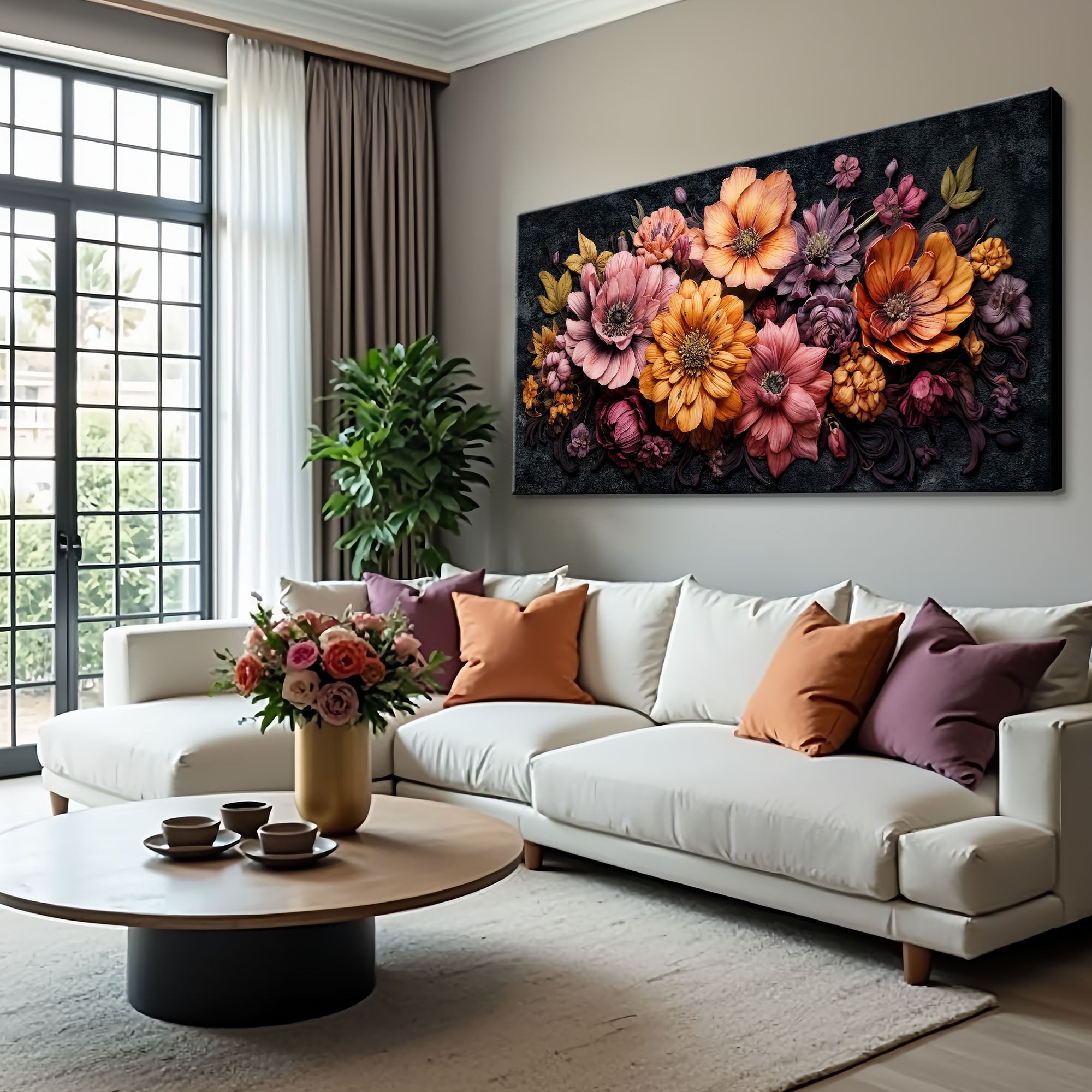 Colorful Floral Realistic Wall Art on sale at MyriadMart