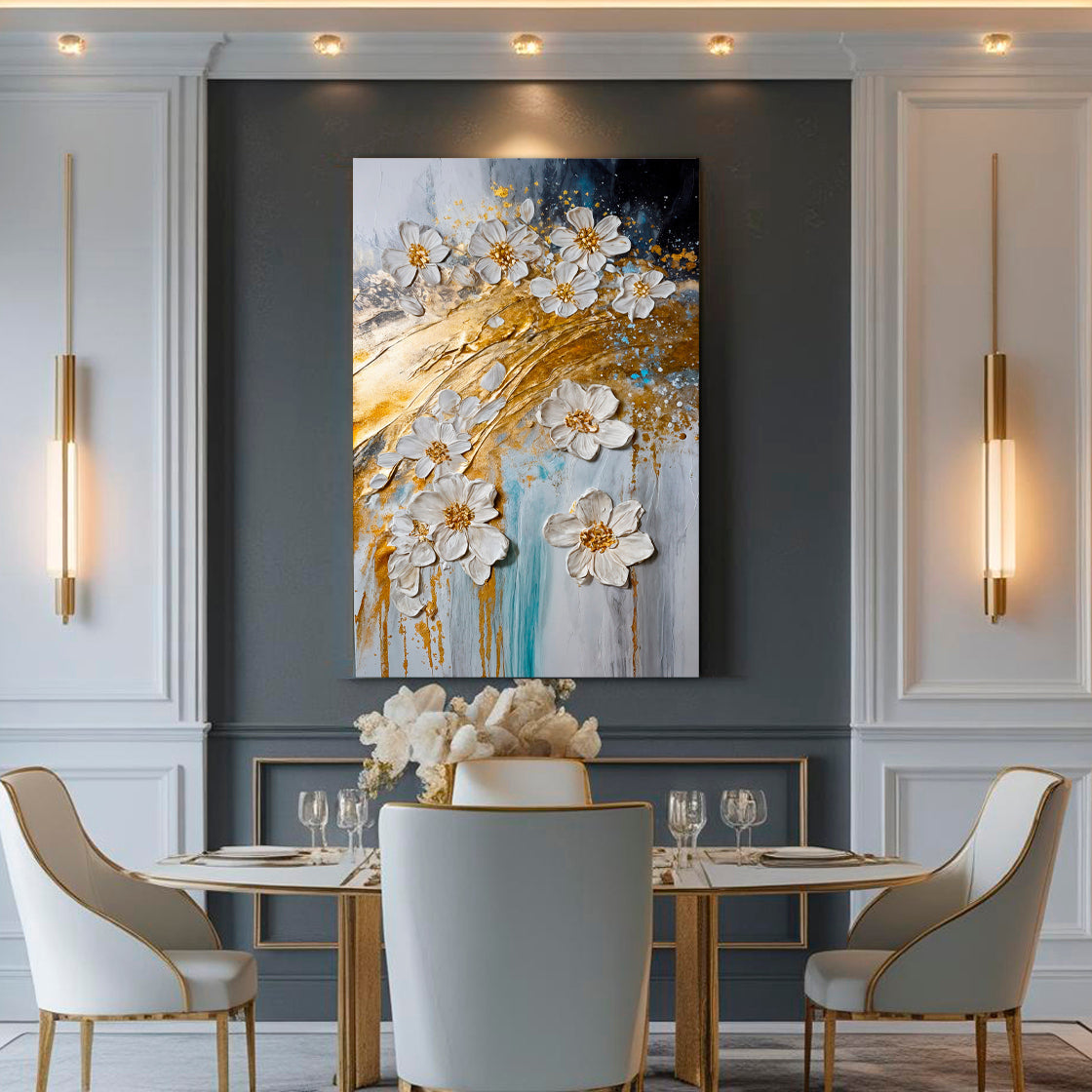 Abstract Gold Floral Wall Art on sale at MyriadMart