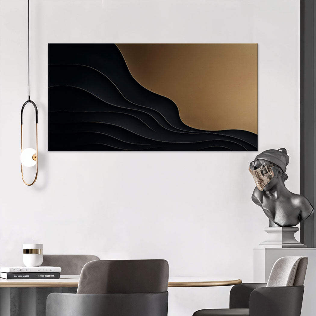 Black And Gold Minimalist Abstract X on sale at MyriadMart