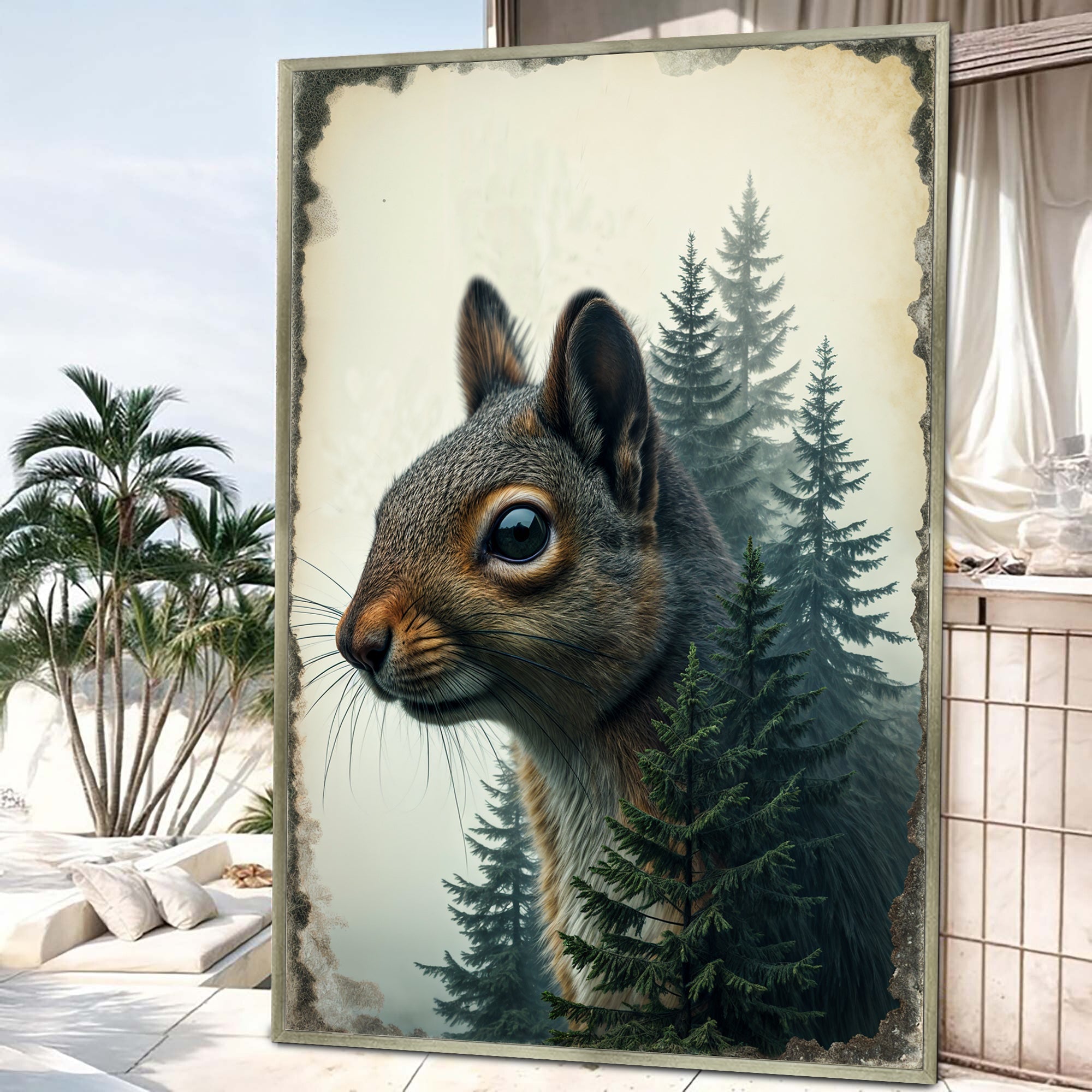 Squirrel Double Exposure Wall Art on sale at MyriadMart