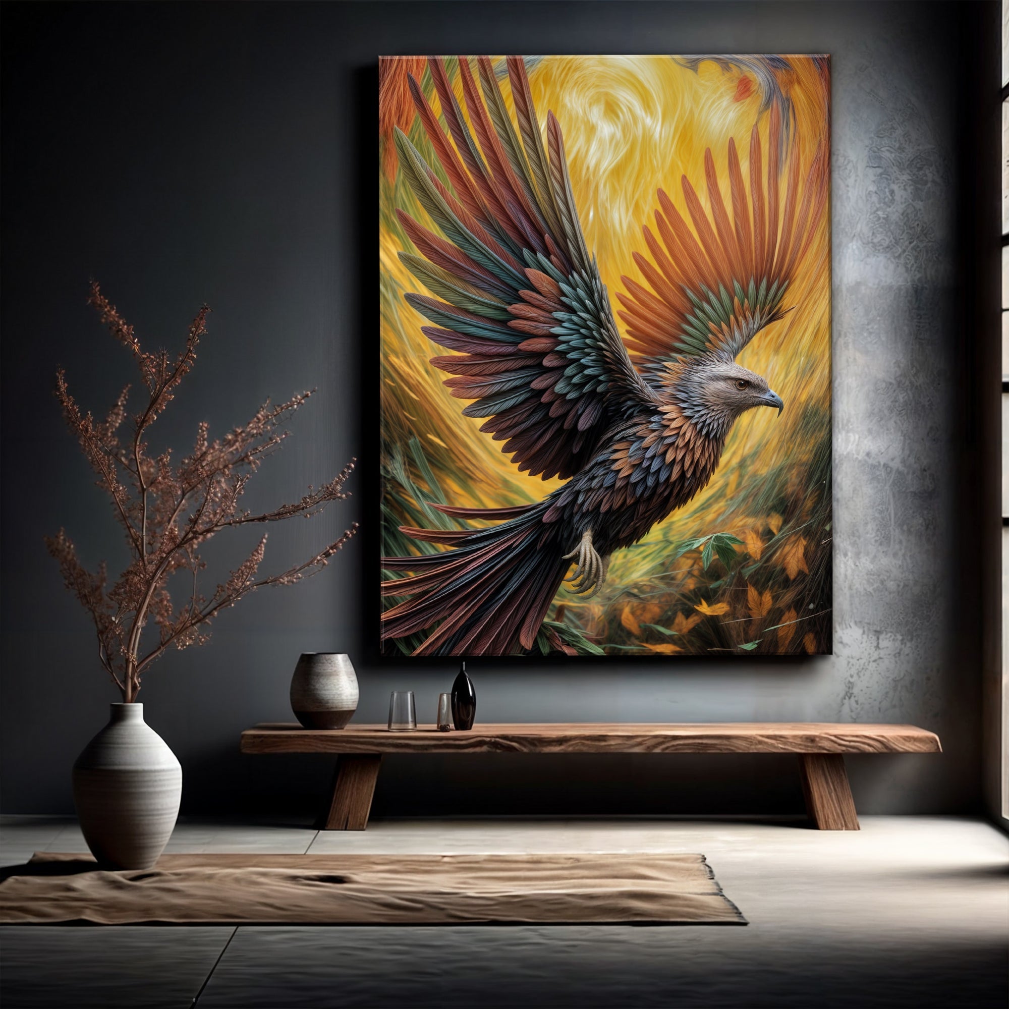 Flight Of Fancy Bird Impasto Wall Art on sale at MyriadMart