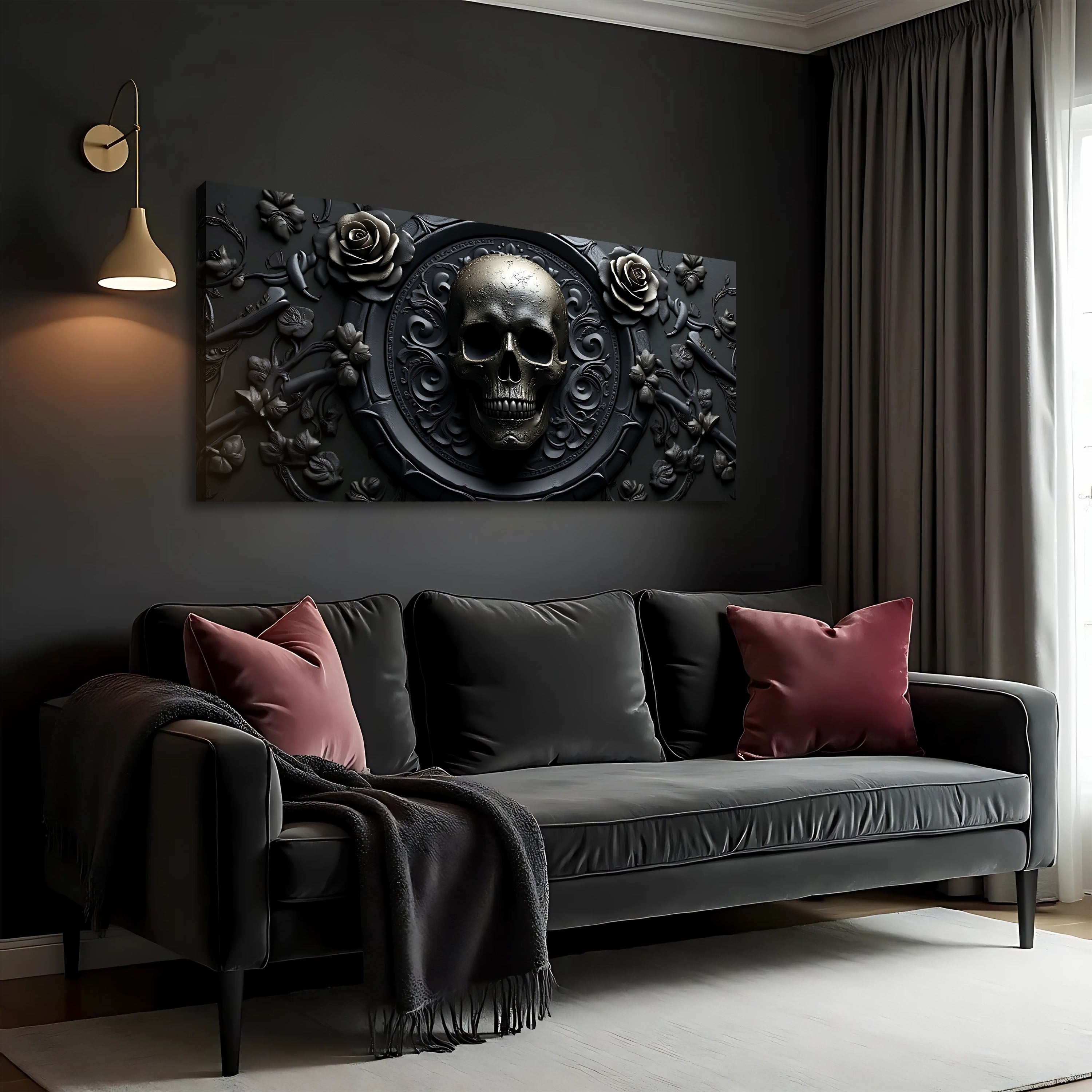 3D Rose and Skull Wall Art VI on sale at MyriadMart