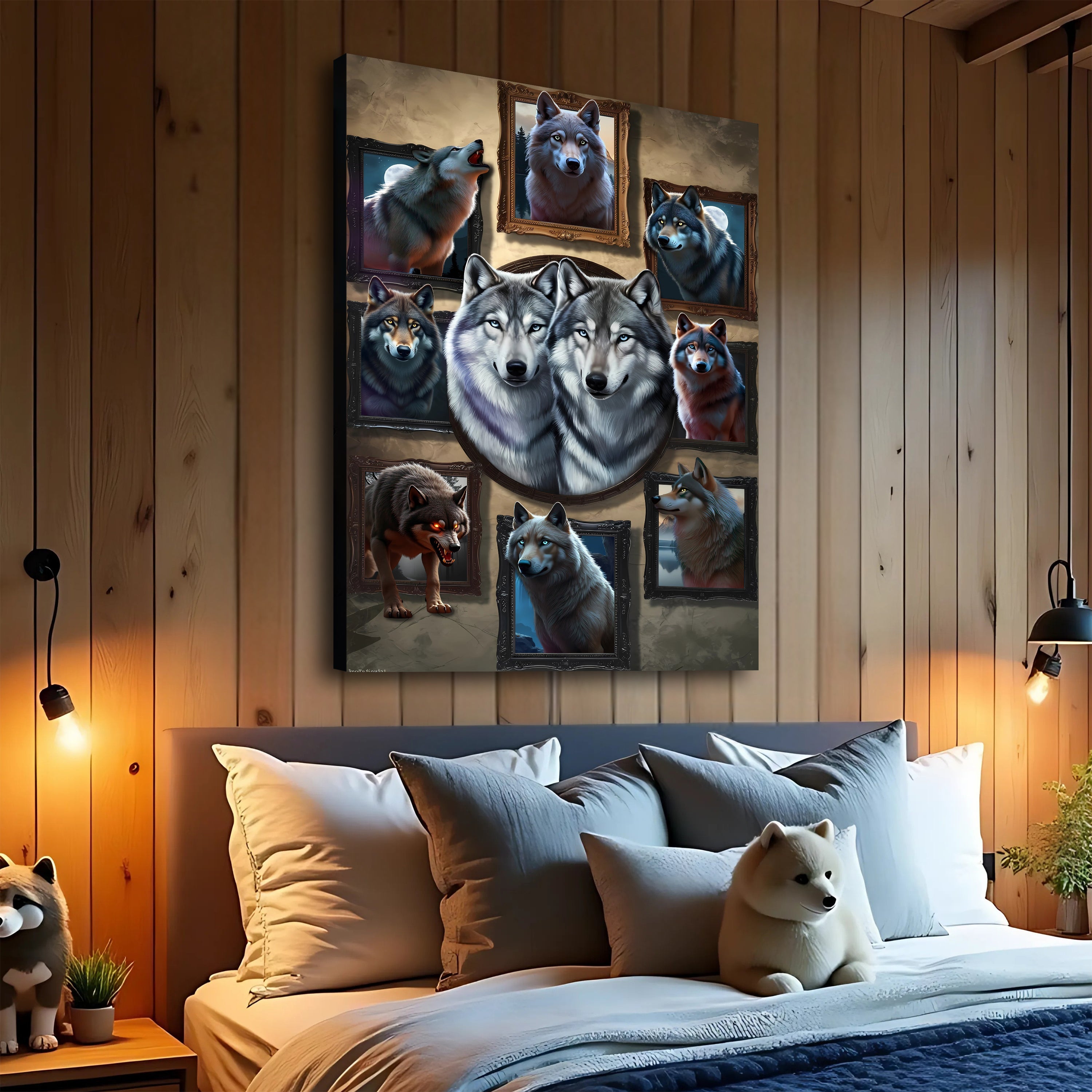 3D Wolf Collage Wall Art on sale at MyriadMart