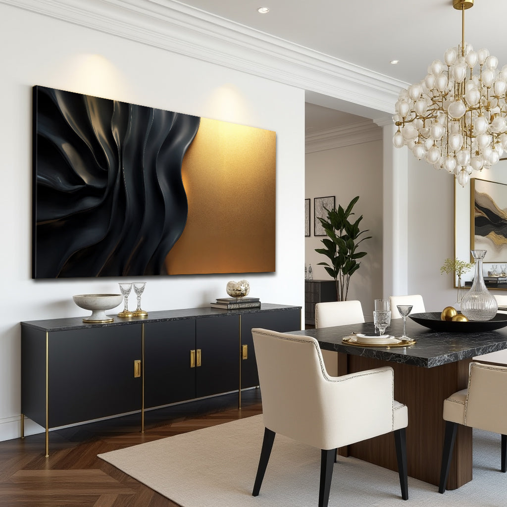 Black And Gold Minimalist Abstract XIII on sale at MyriadMart