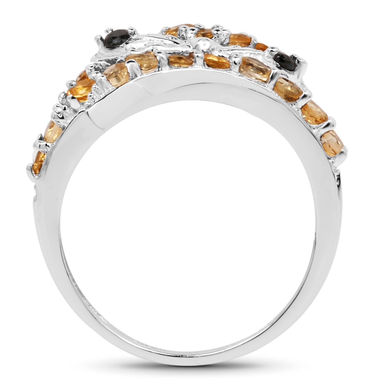 1.00 Carat Genuine Citrine & Black Spinel .925 Sterling Silver Ring on sale at MyriadMart