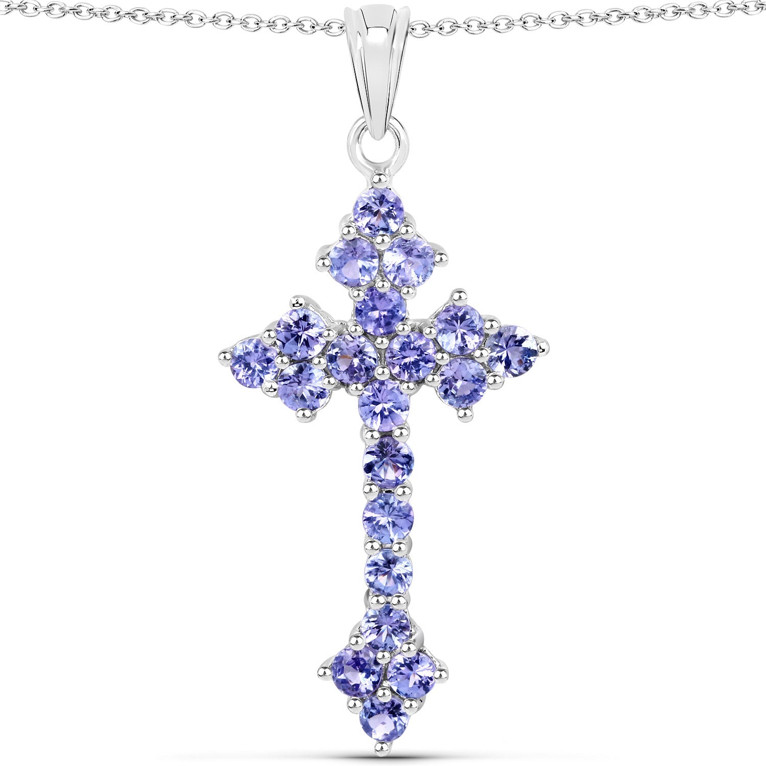 2.00 Carat Genuine Tanzanite .925 Sterling Silver Pendant on sale at MyriadMart