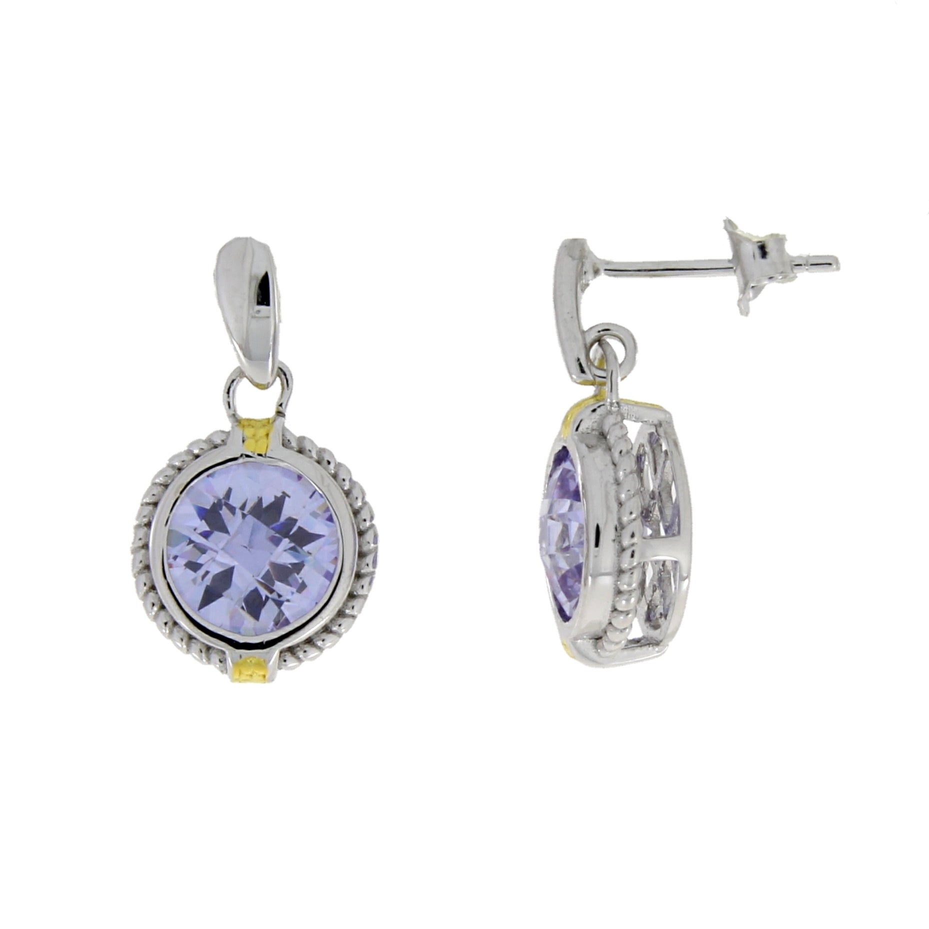 Cubic Zirconium Dangle Earrings Sterling Silver on sale at MyriadMart
