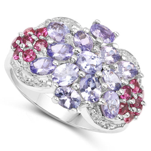 2.70 Carat Genuine Tanzanite .925 Sterling Silver Ring on sale at MyriadMart