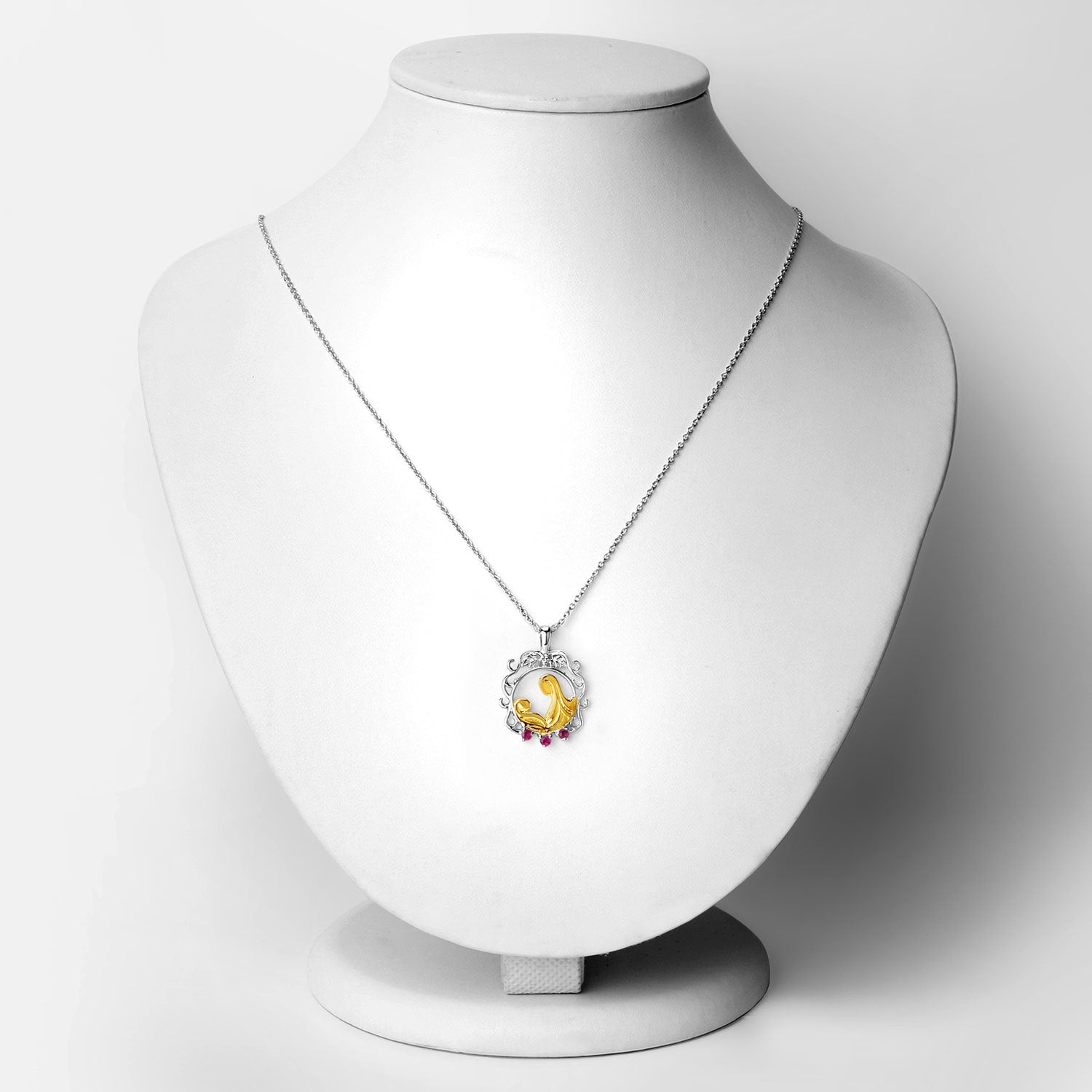 0.14 Carat Genuine Ruby .925 Sterling Silver Pendant on sale at MyriadMart