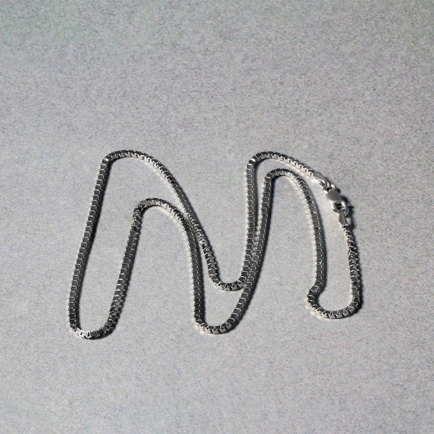14k White Gold Classic Box Chain 1.4mm on sale at MyriadMart