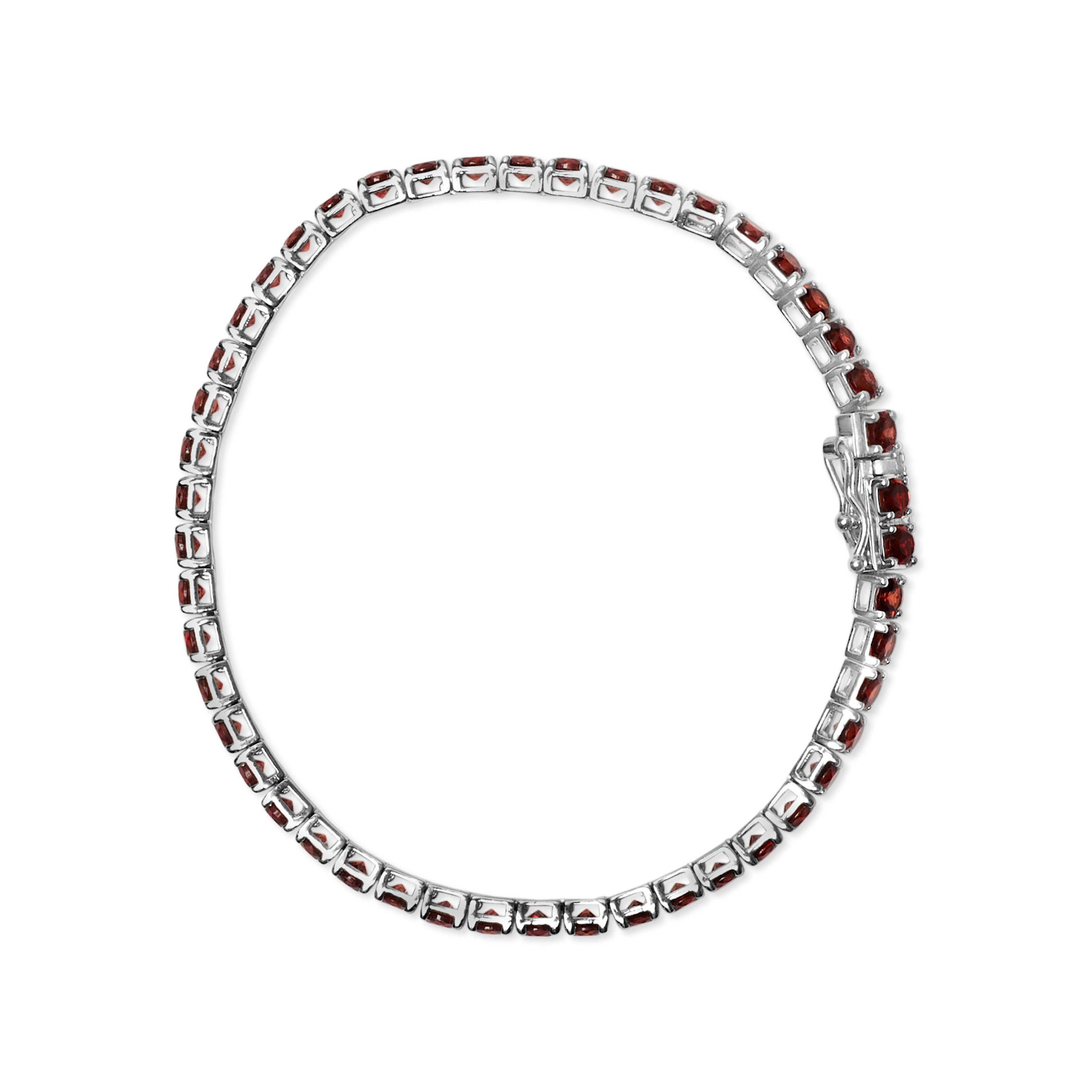 .925 Sterling Silver 10.0 Cttw Created Orange Garnet Tennis Bracelet - 7.25" on sale at MyriadMart