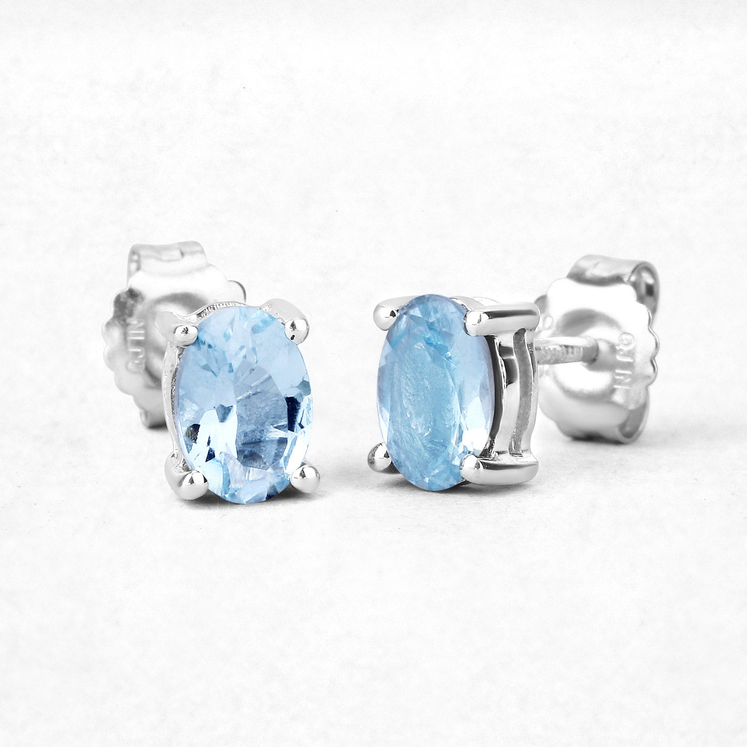 0.72 Carat Genuine Aquamarine .925 Sterling Silver Earrings on sale at MyriadMart