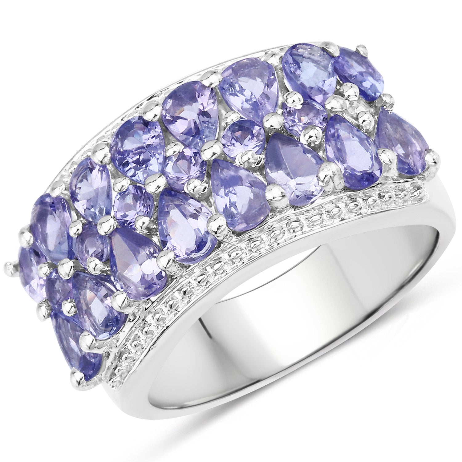 2.59 Carat Genuine Tanzanite .925 Sterling Silver Ring on sale at MyriadMart